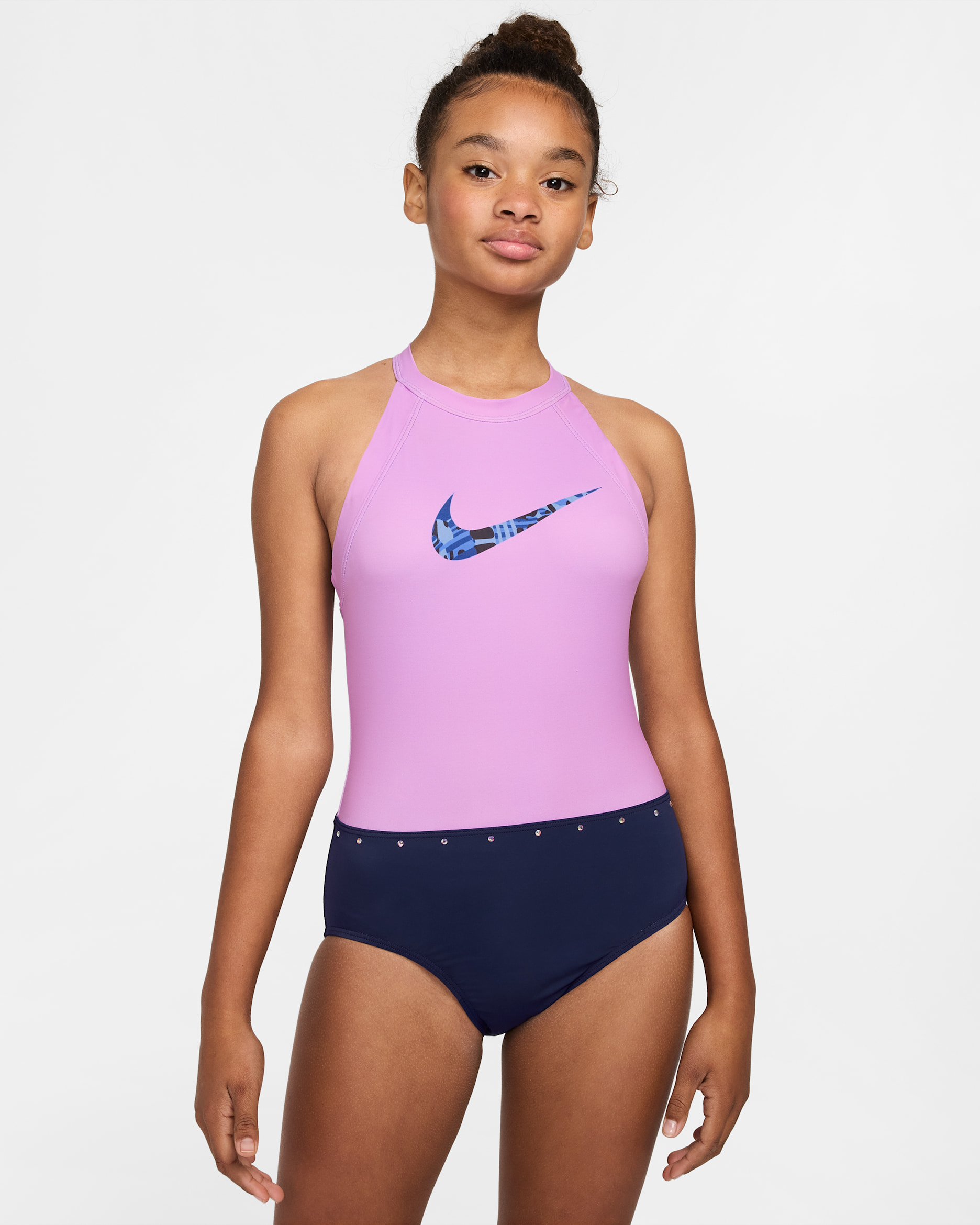 Nike Gymnastics Halter Neck Performance Leotard - Lavender