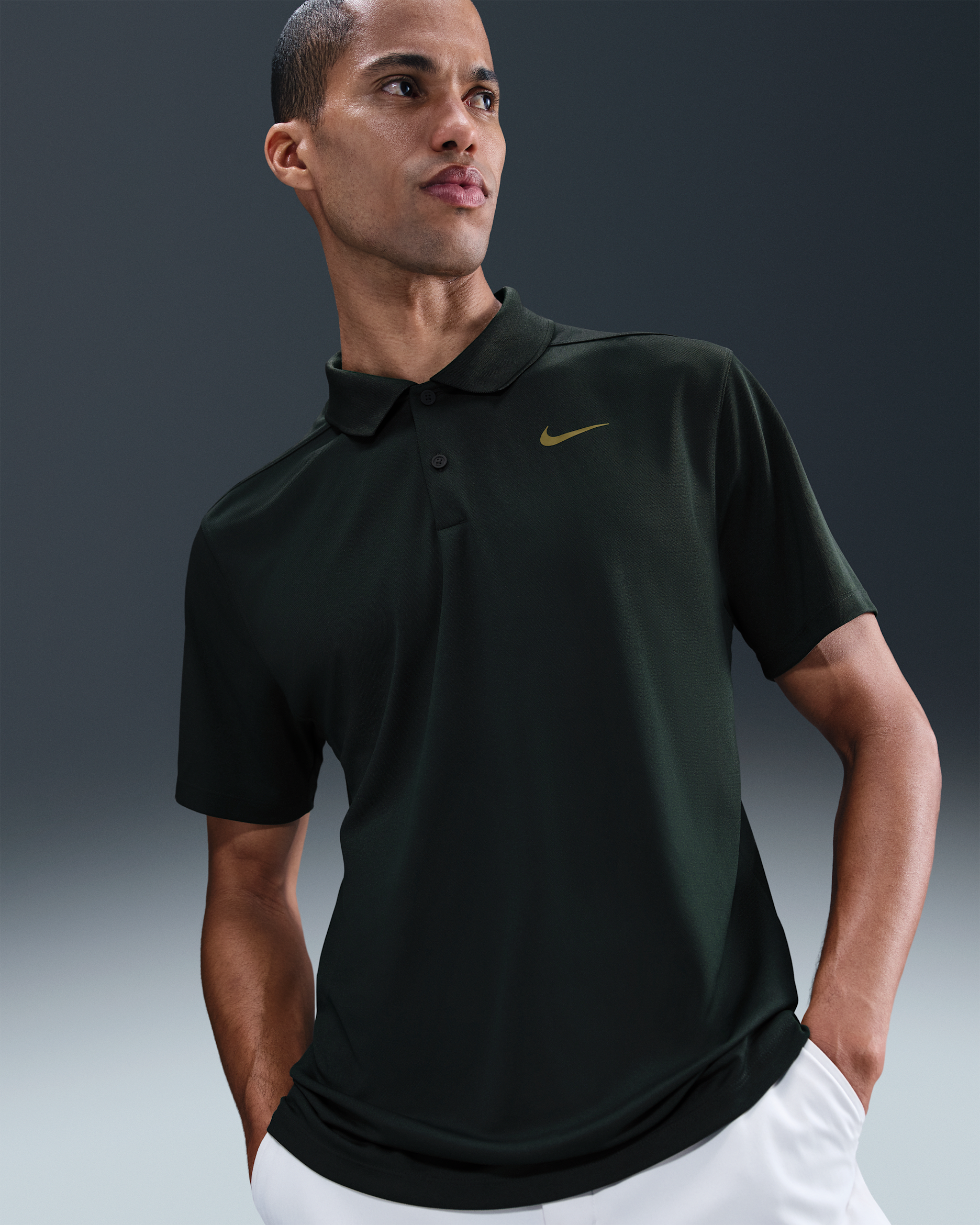 Polo de golf Nike Dri-FIT Victory pour Homme - Night Forest/Olive Flak