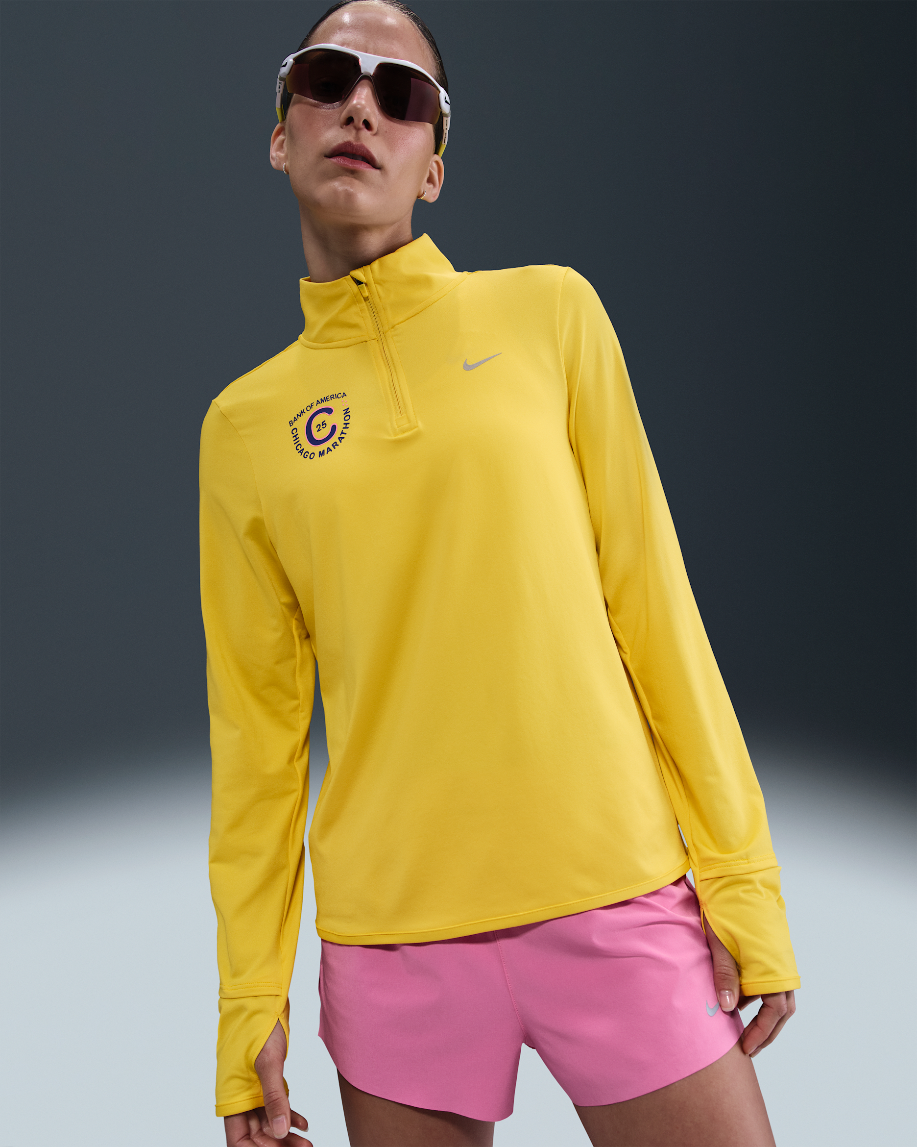 Nike Element Women's Dri-FIT 1/4-Zip Running Top - Lightning/Deep Night