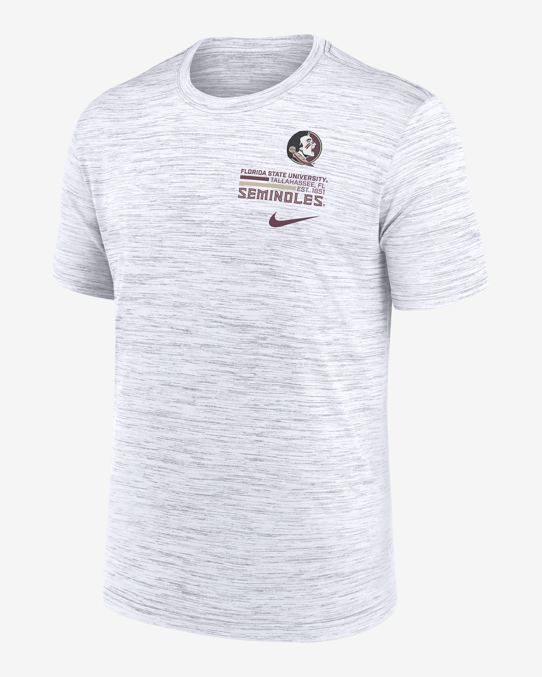 Florida State Campus Chest Stack Velocity Men's Nike Dri-FIT College T-Shirt - White