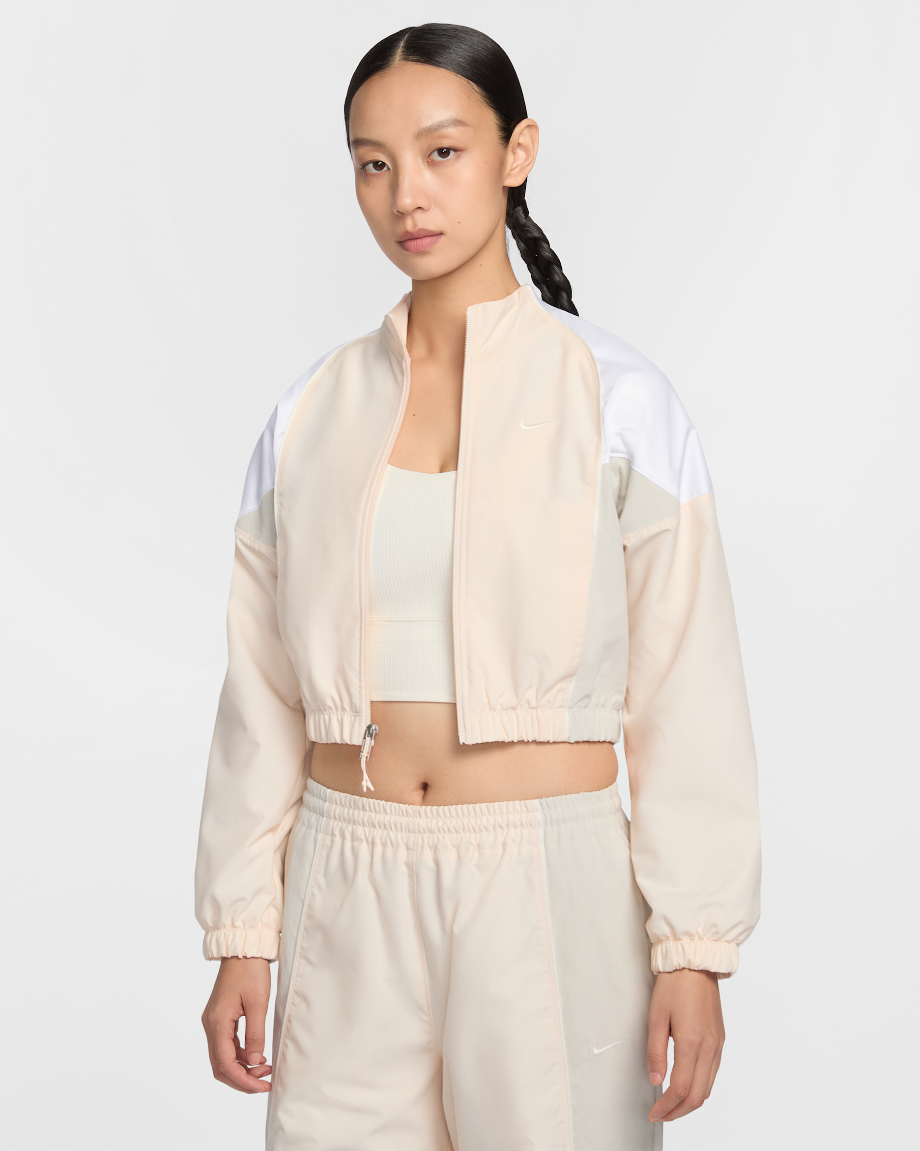 Nike Sportswear Women's Shrunken Track Jacket - Chalk/White/Light Bone/Sail