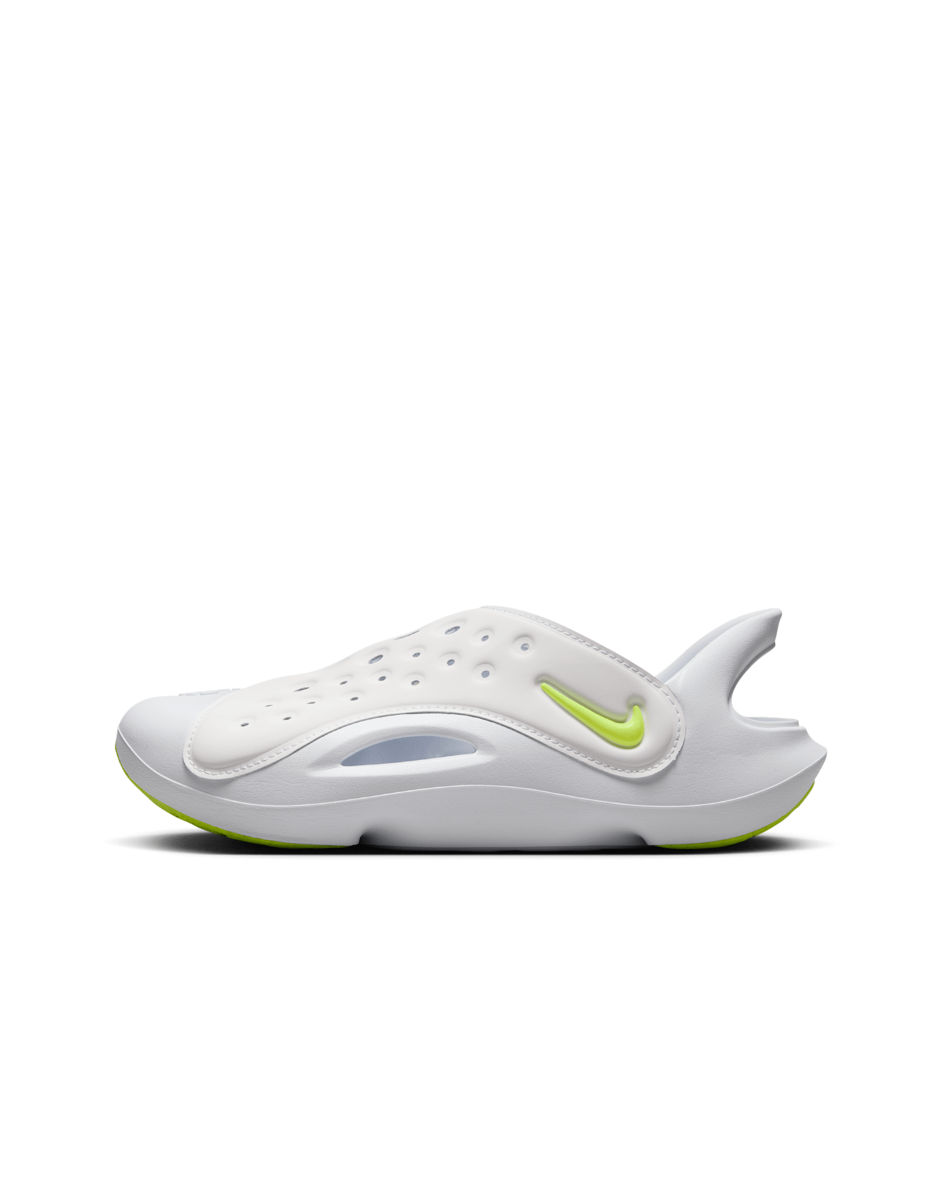 Nike Aqua Swoosh Big Kids' Sandals - White/Pure Platinum/Volt