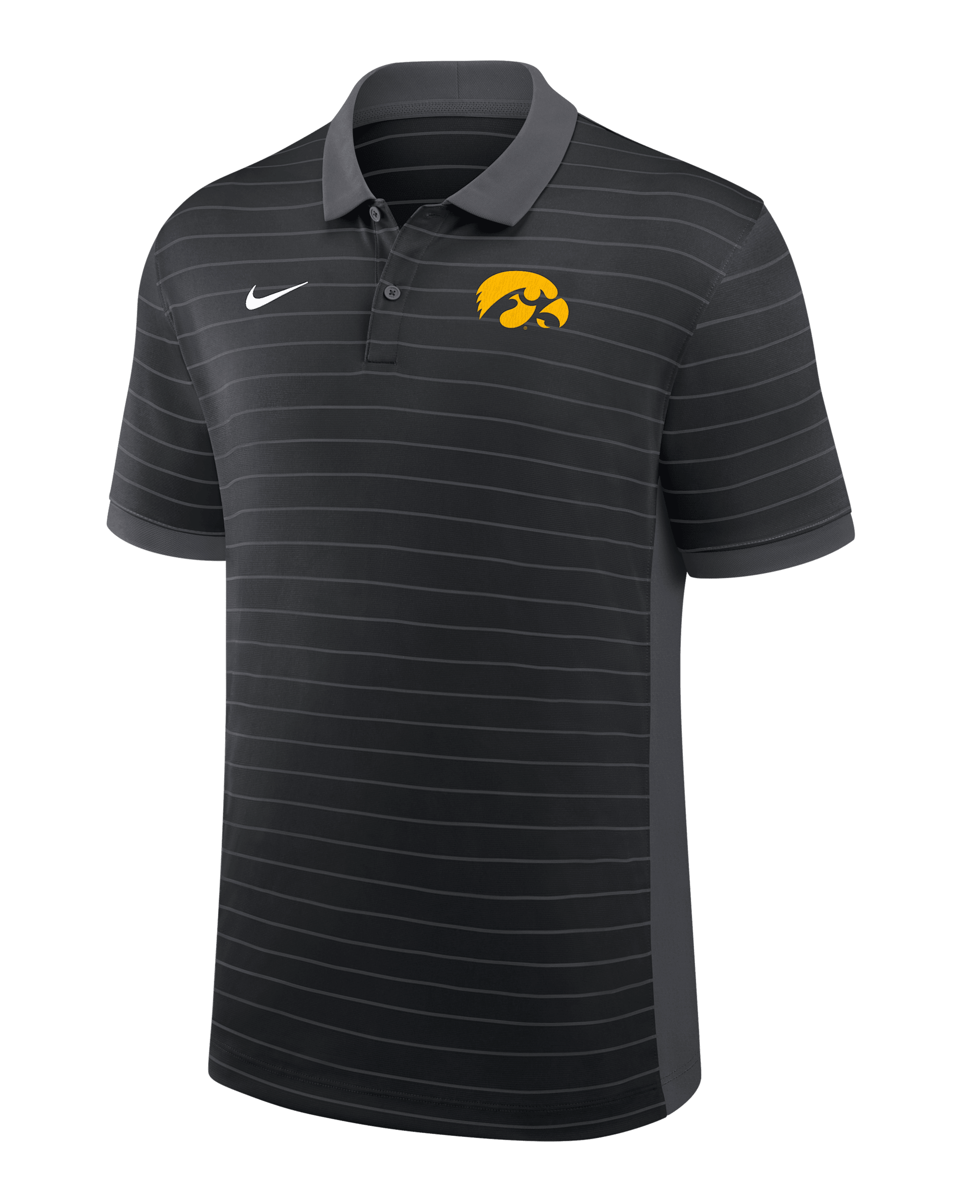 Iowa Sideline Victory Stripe Men's Nike Dri-FIT College Polo - Black