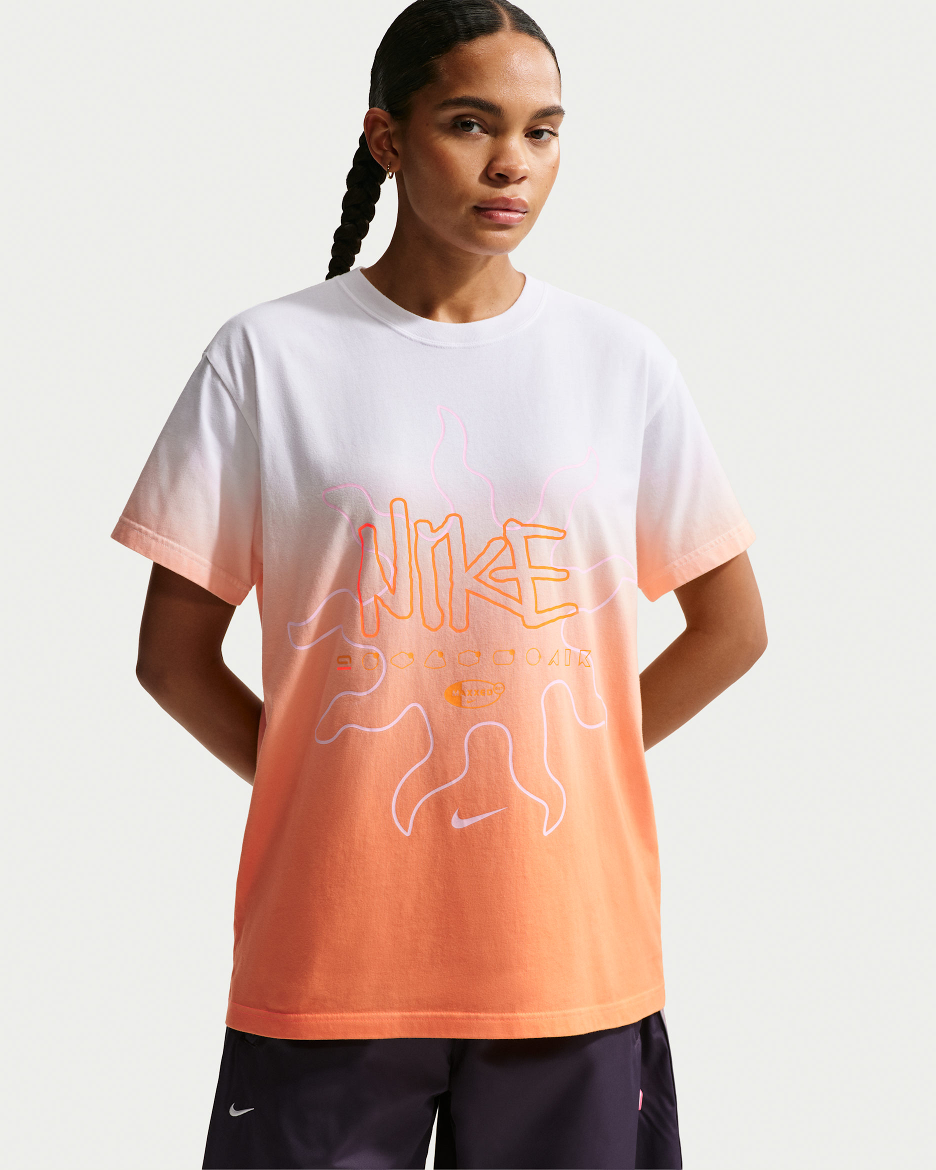 Nike Sportswear Women's Oversized Short-Sleeve T-Shirt - Total Orange/White