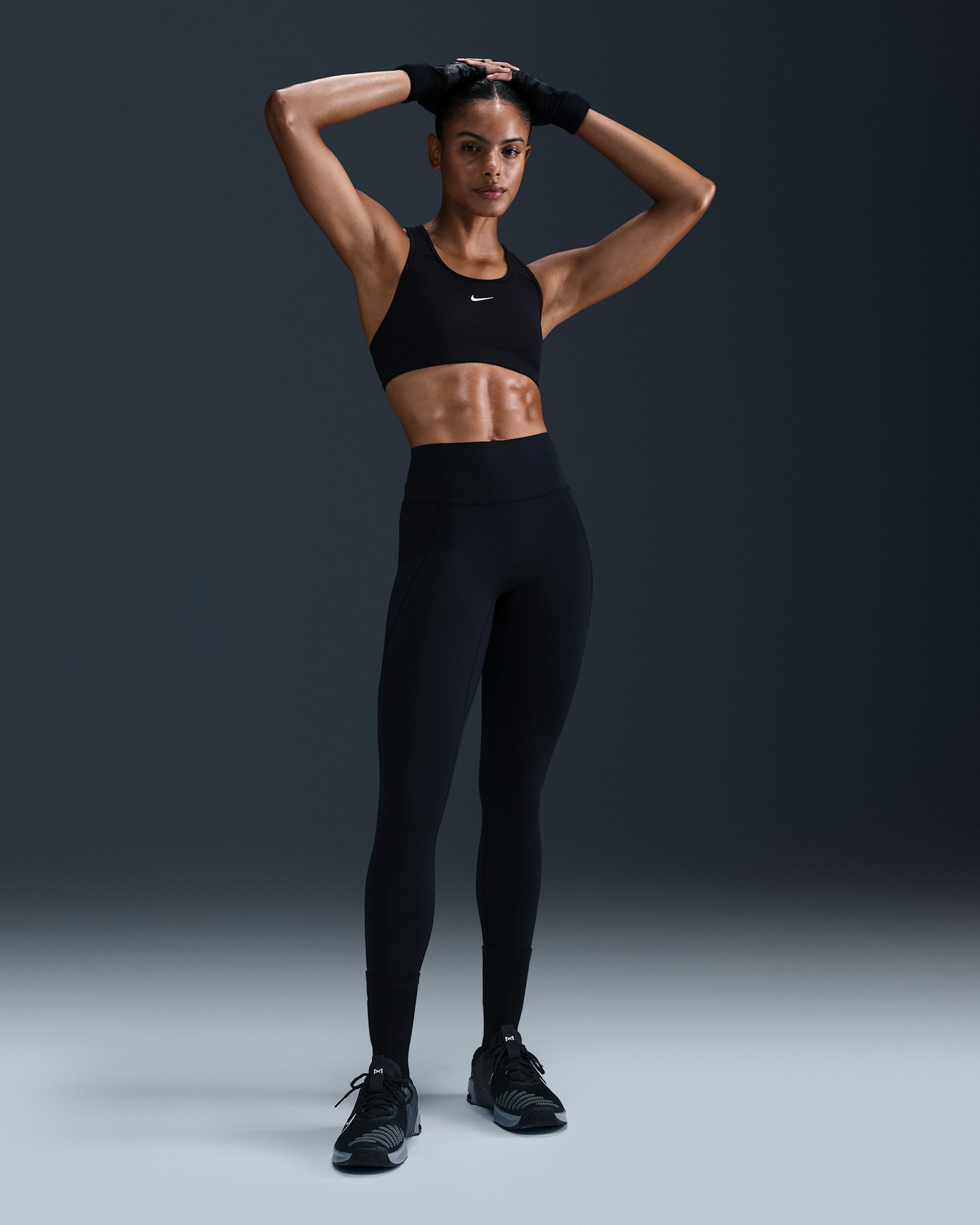 Legging taille haute à coupe longue sans coutures avant Nike Universa pour femme - Noir/Anthracite/Dark Smoke Grey
