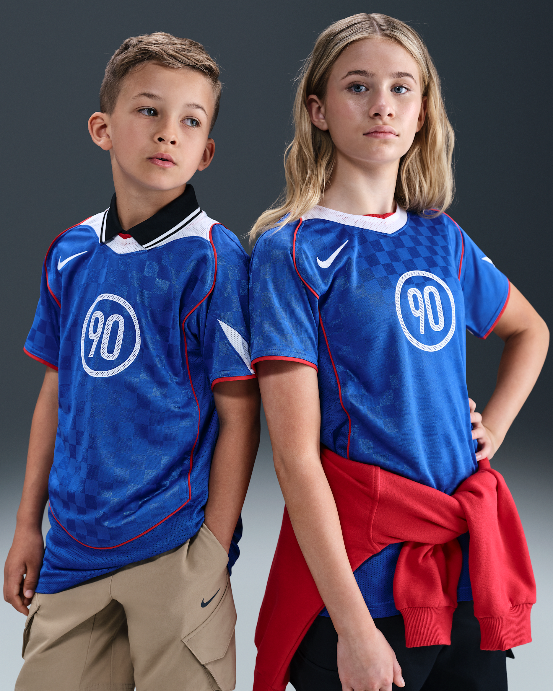 Nike Total 90 Older Kids' Dri-FIT Football Shirt - Game Royal/White/Sport Red/White