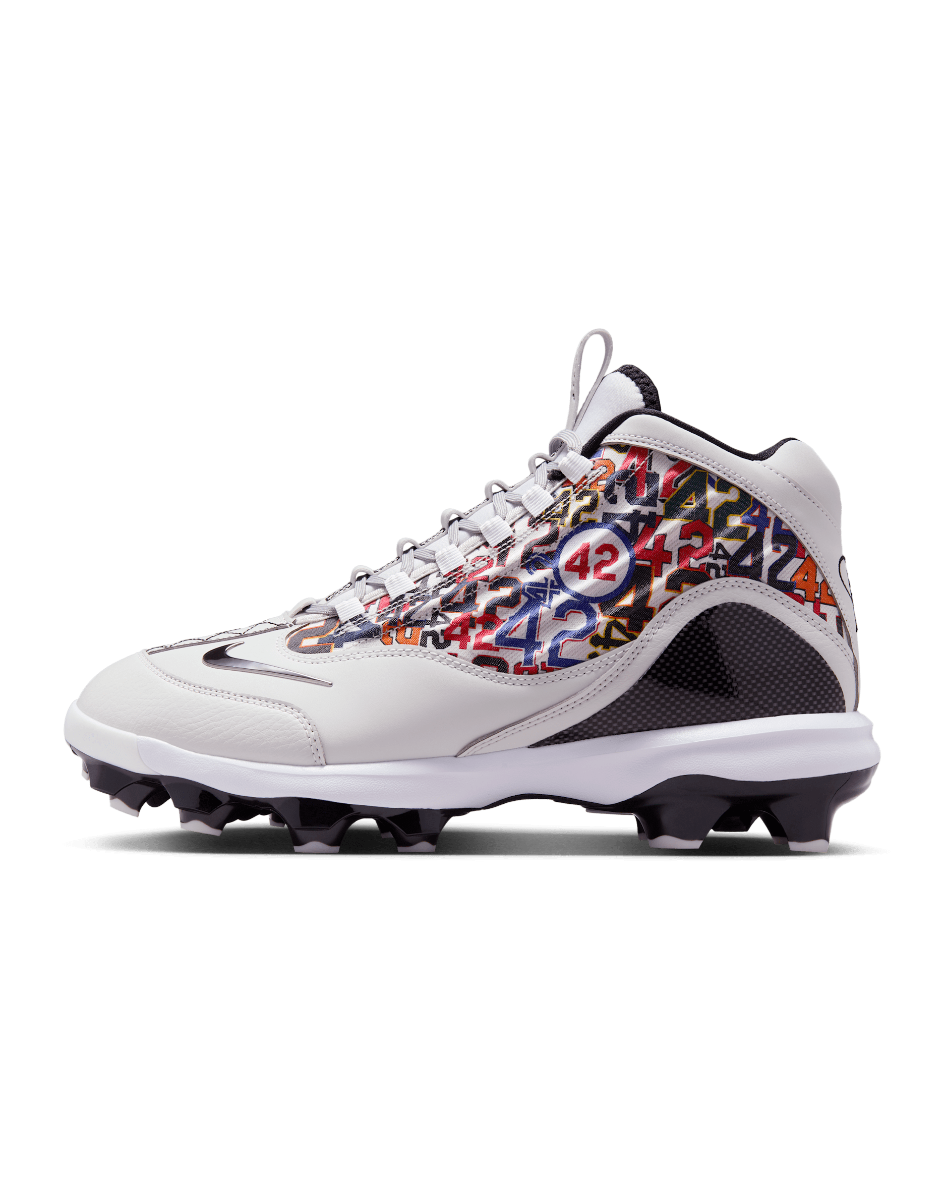 Nike Griffey 2 MCS "Jackie Robinson Day" Baseball Cleats - Photon Dust/Black/White/Metallic Silver