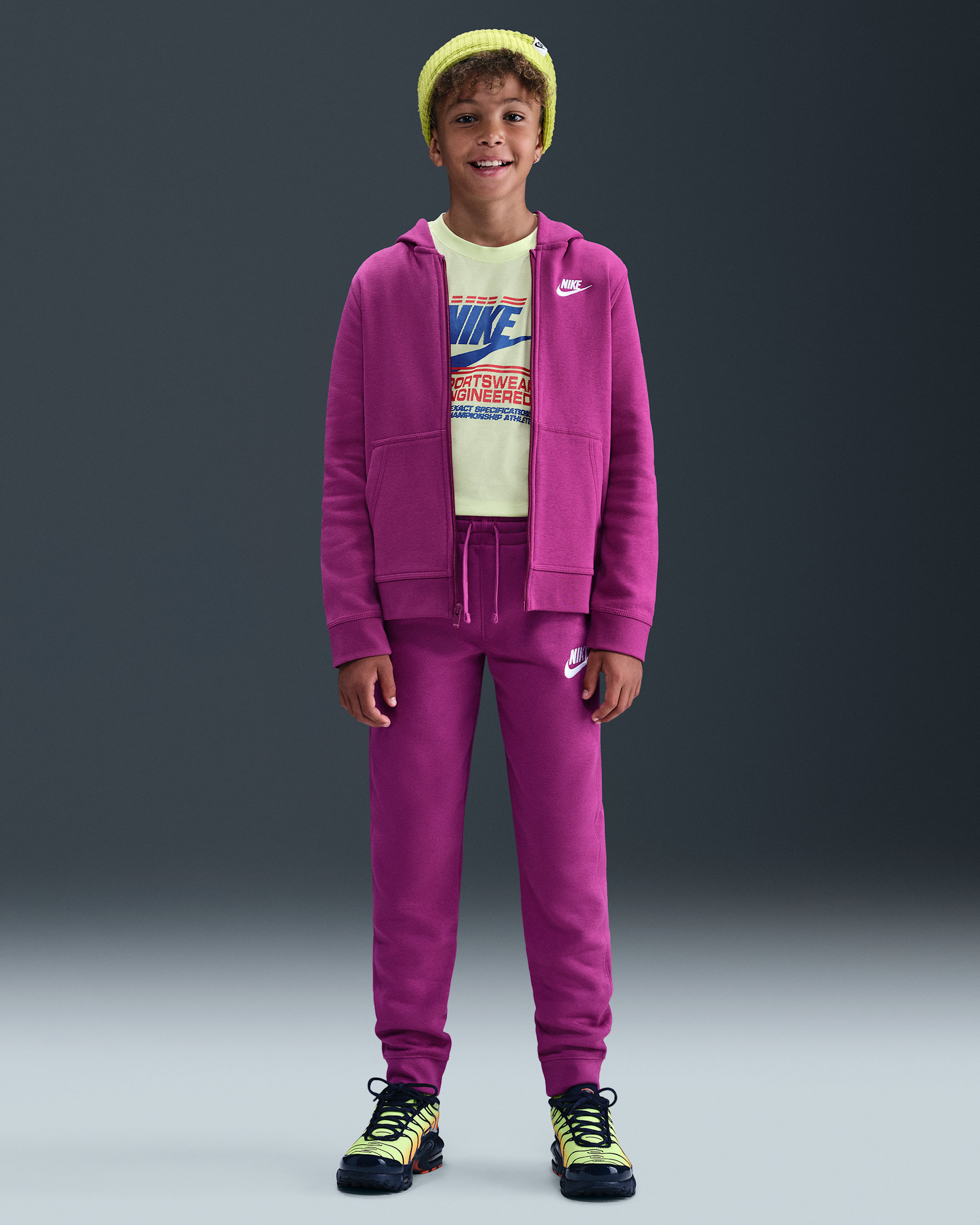 Pants para niños talla grande Nike Sportswear Club Fleece - Fucsia cálido/Fucsia cálido/Blanco