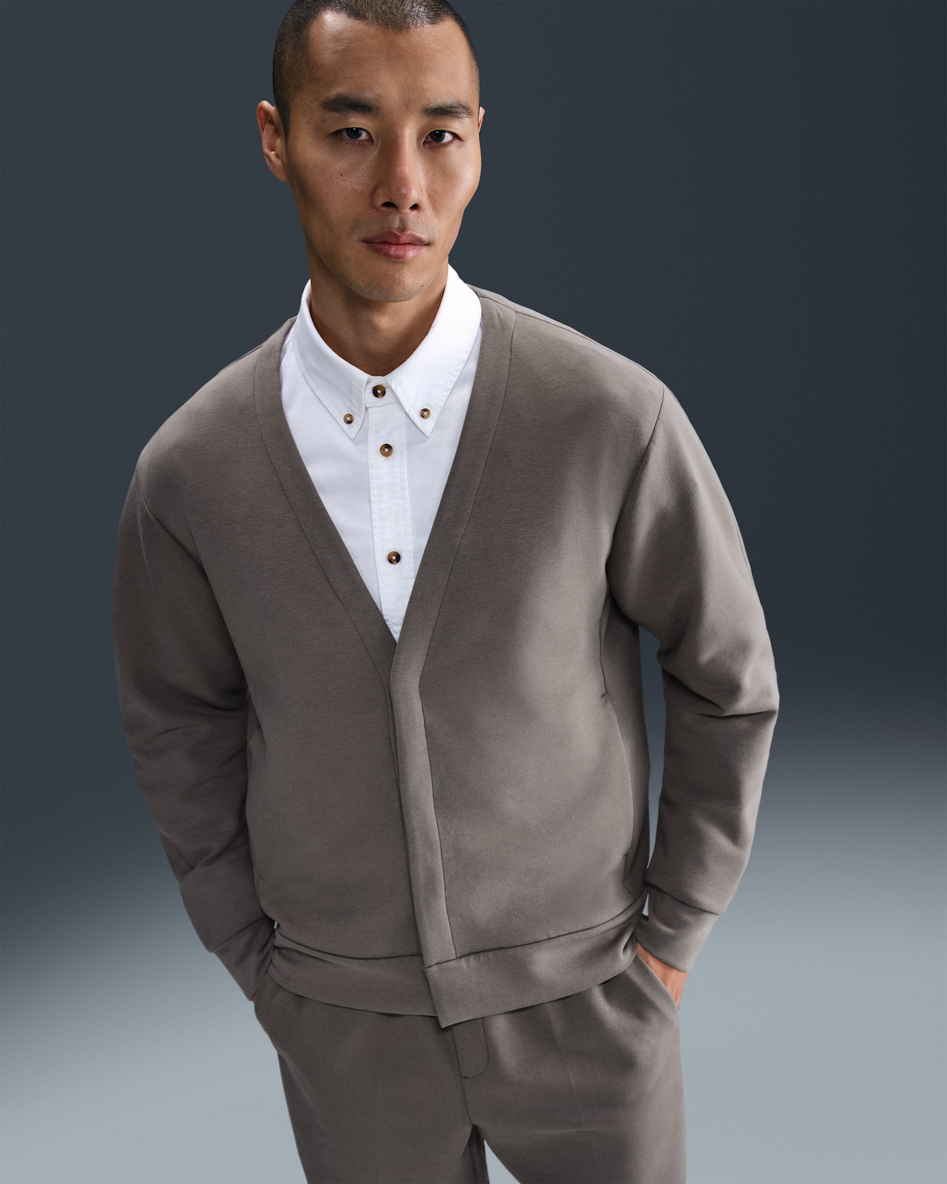 ナイキ 24.7 ImpossiblySoft メンズカーディガン - ケイブストーン/ミディアムアッシュ