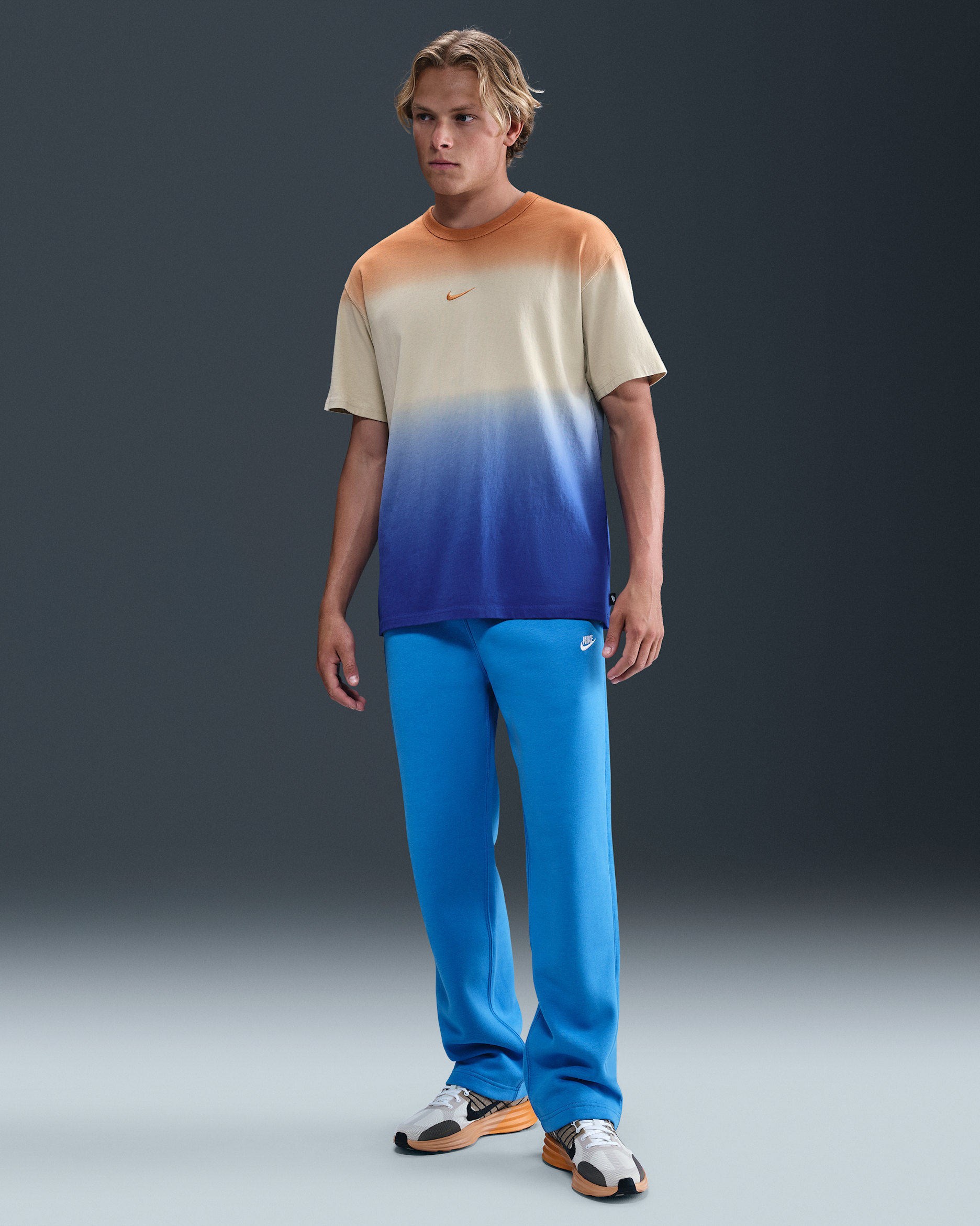 Nike Club Men's Open-Hem Fleece Pants - Light Photo Blue/Light Photo Blue/White
