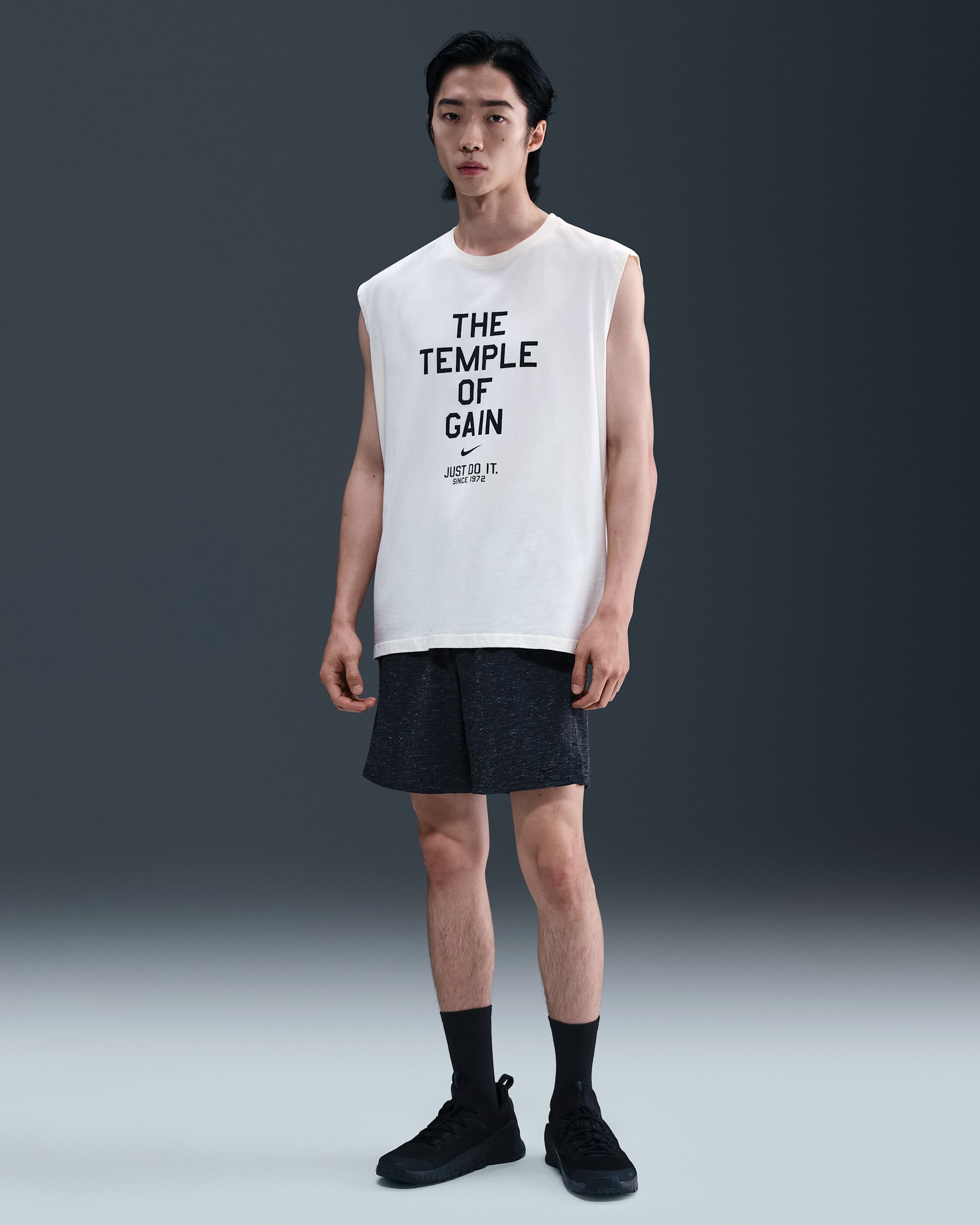 กางเกงขาสั้นอเนกประสงค์ 7 นิ้วไม่มีซับในผู้ชาย Dri-FIT Nike Unlimited - ดำ/ดำ