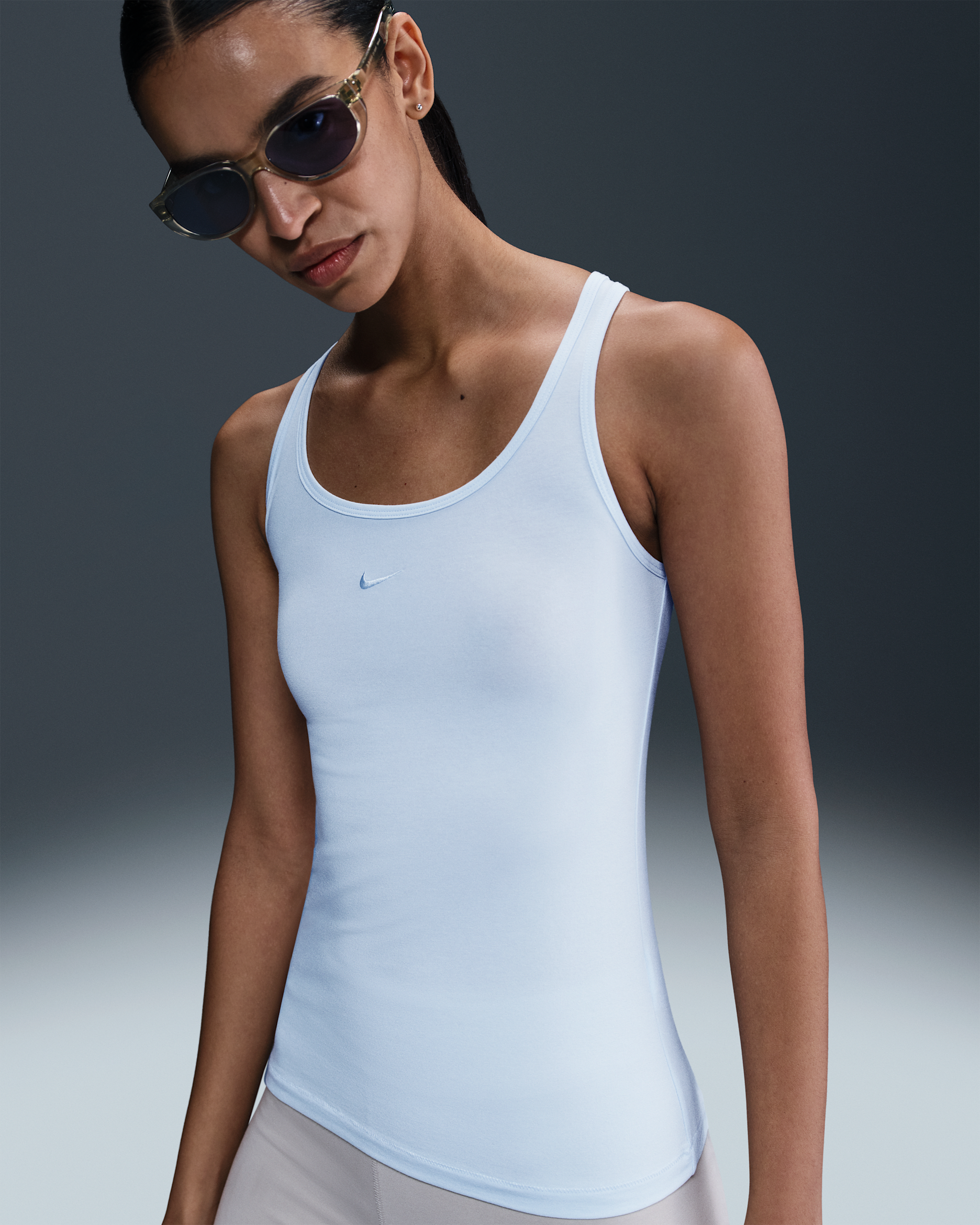 Camiseta de tirantes para mujer Nike Sportswear Chill Knit - Tinte azul