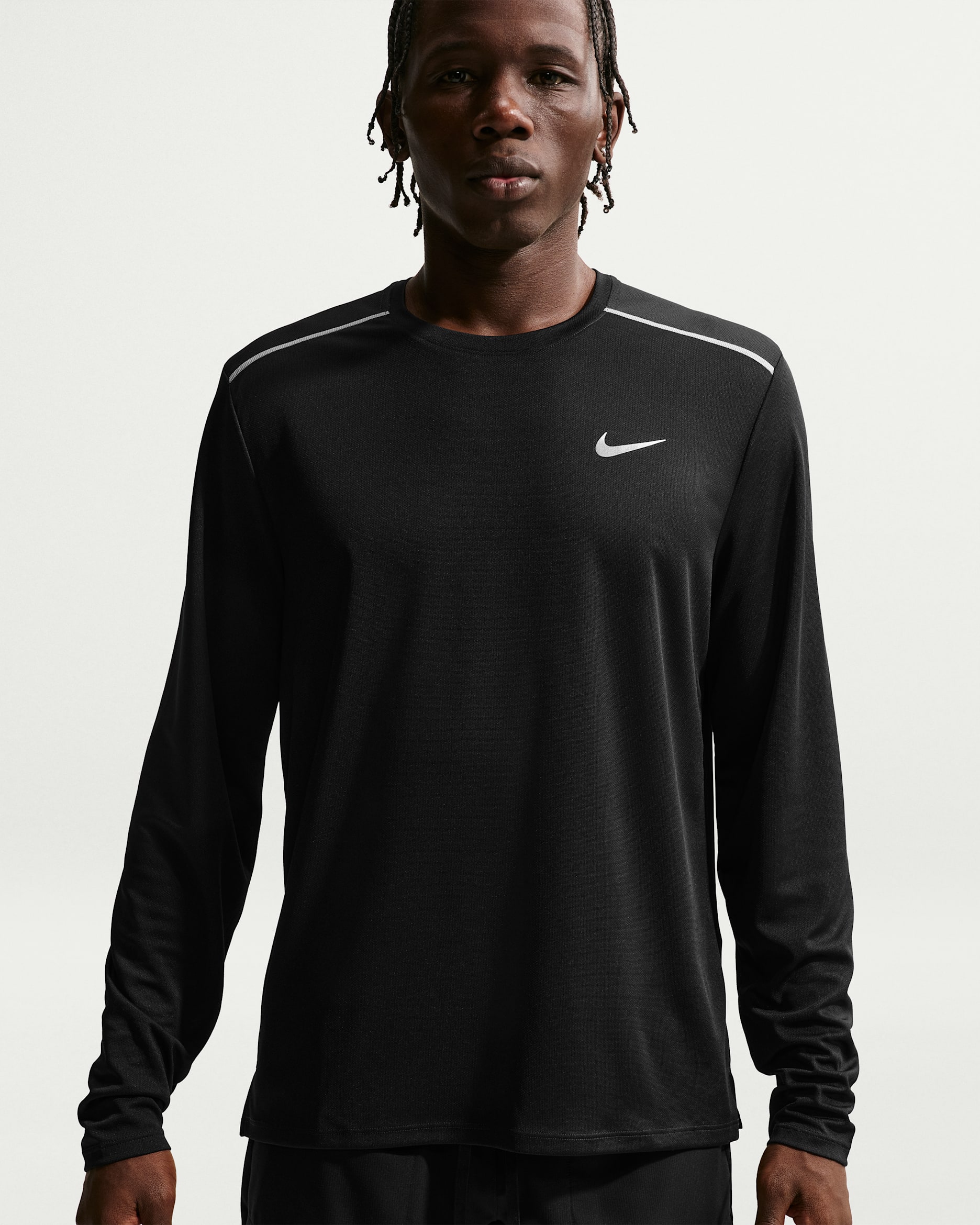 Nike Miler Men's Dri-FIT UV Protection Long-Sleeve Running Top - Black