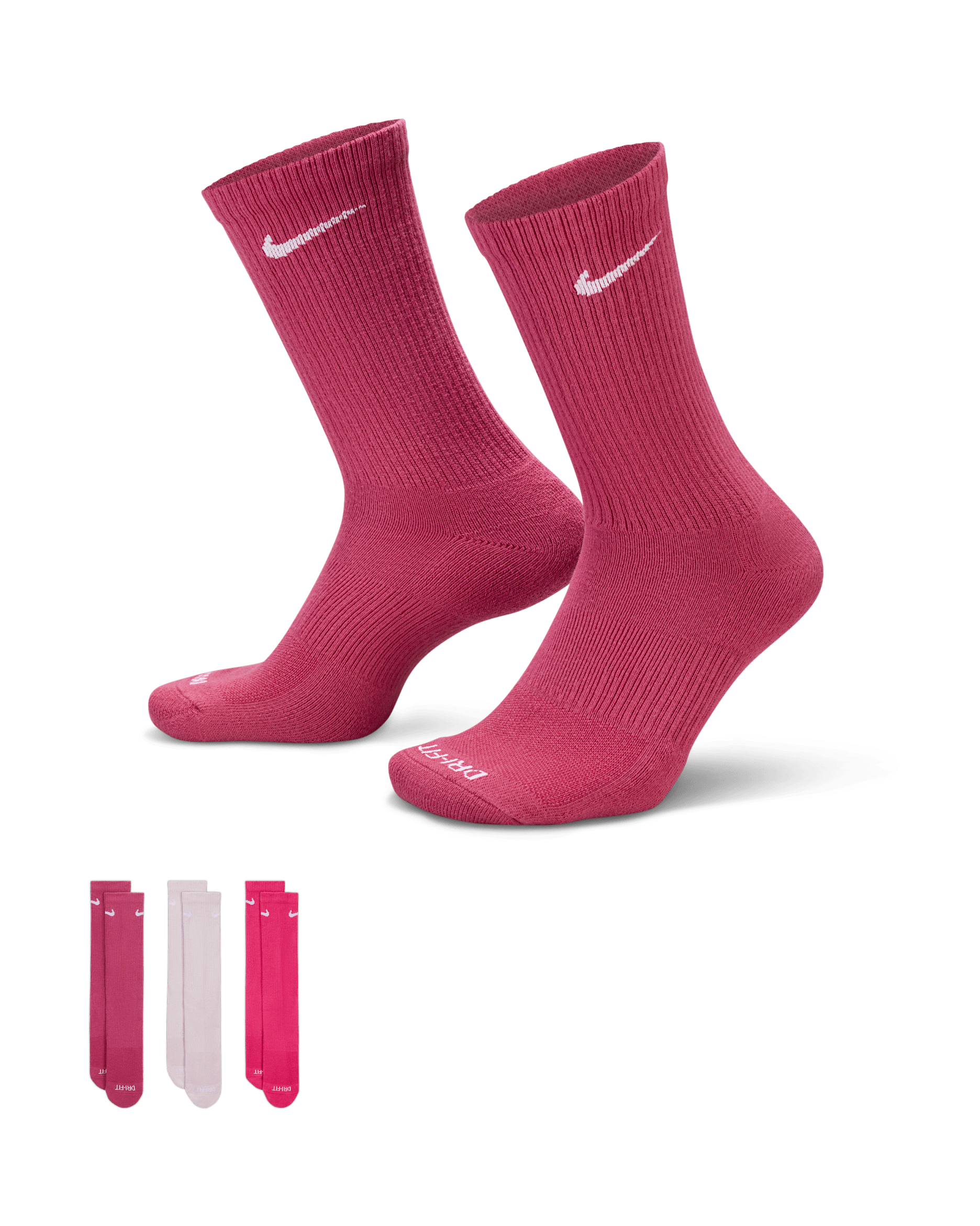 Nike Everyday Plus Cushioned Training Crew Socks (3 Pairs) - Multi-Colour