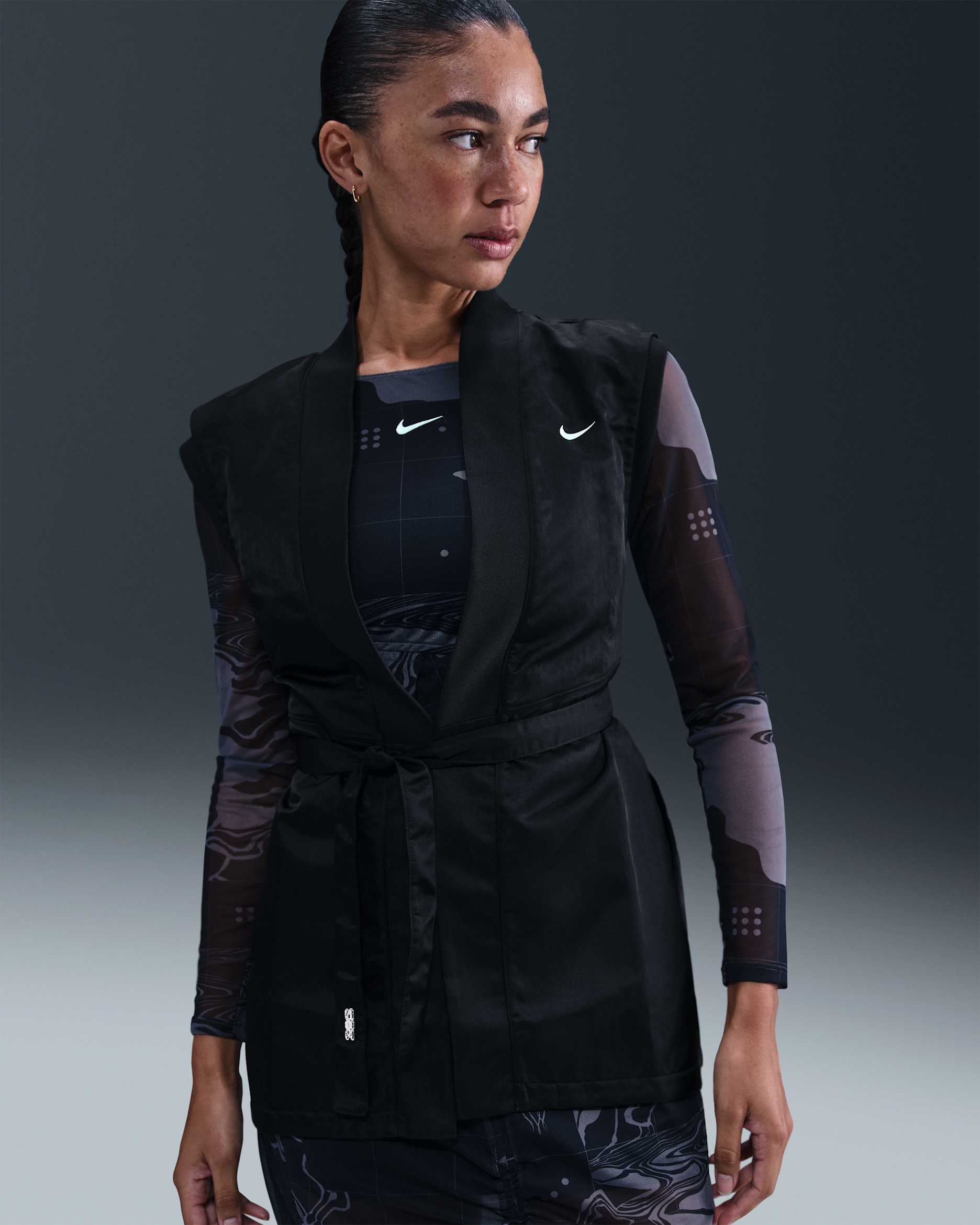 Serena Williams Design Crew Women's Wrap Top - Black/Mint Foam