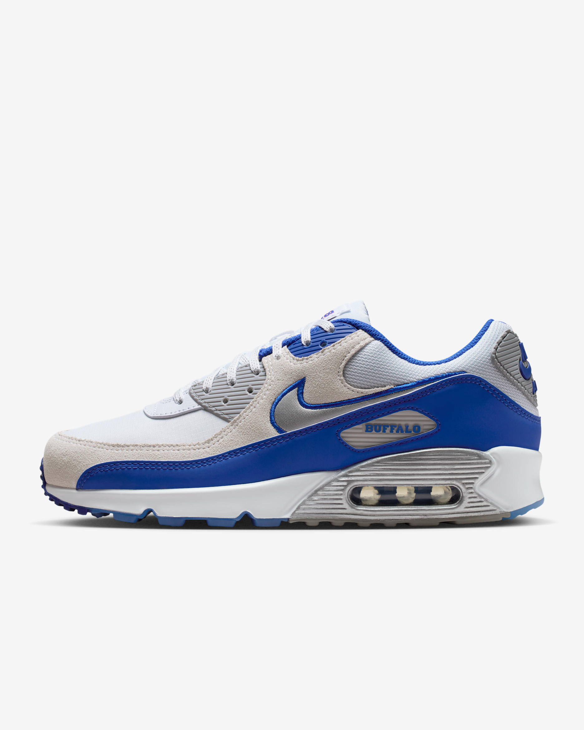 Buffalo Bills Air Max 90 Men's Nike Shoes - White/Black/Old Royal