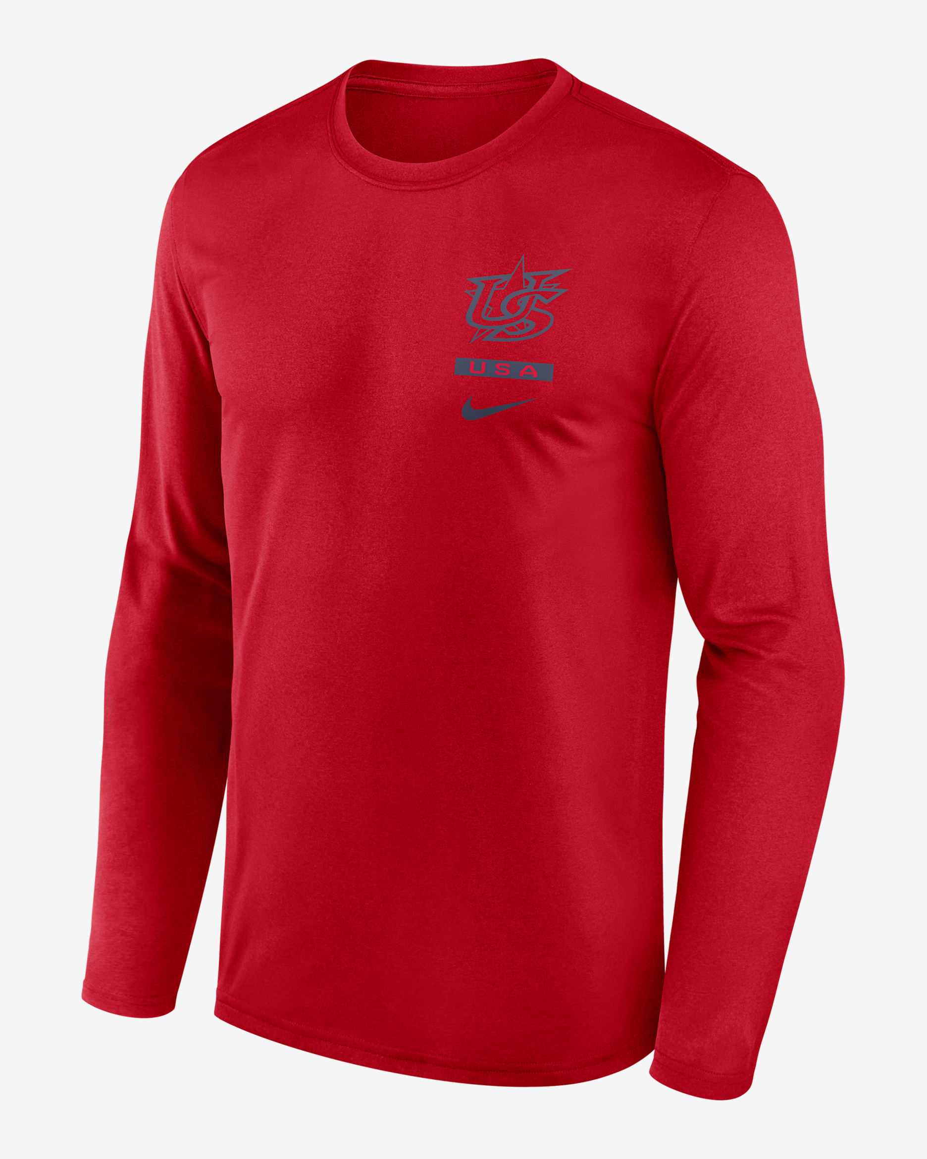 USA Baseball 2026 World Baseball Classic 2-Hit Legend Men's Nike Dri-FIT Long-Sleeve T-Shirt - Red