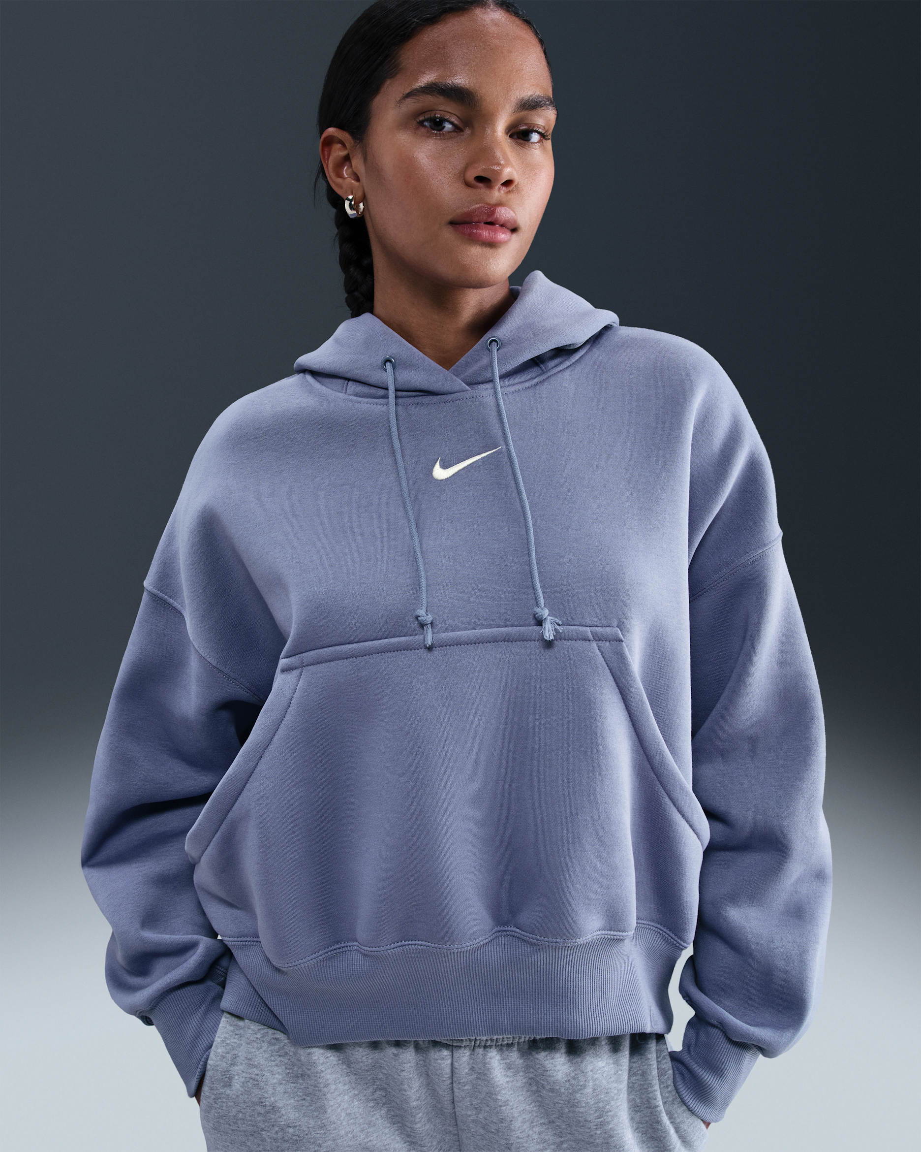 Nike Sportswear Phoenix Fleece Women's Over-Oversized Pullover Hoodie - World Indigo/Sail