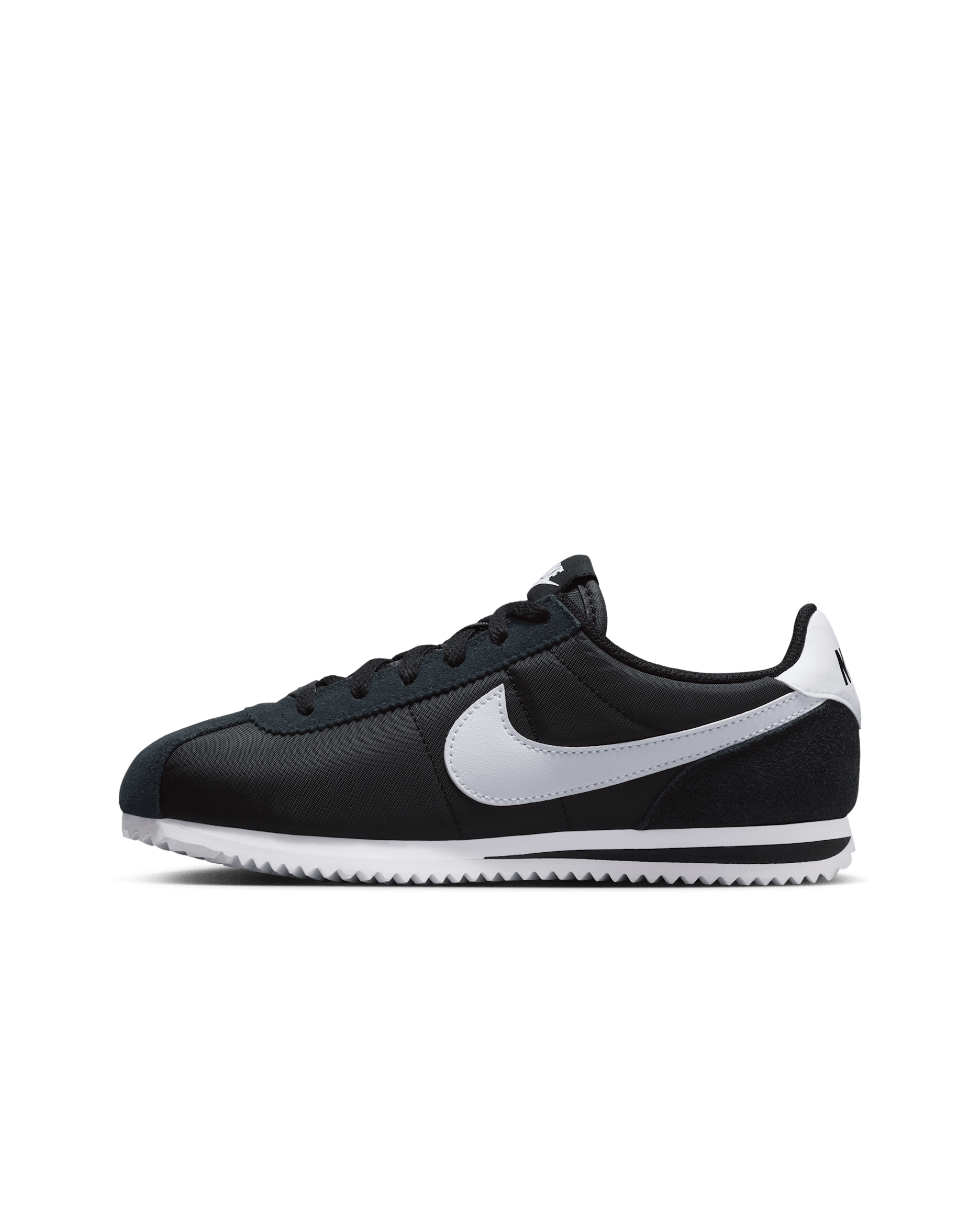 Nike Cortez Textile Older Kids' Shoes - Black/White