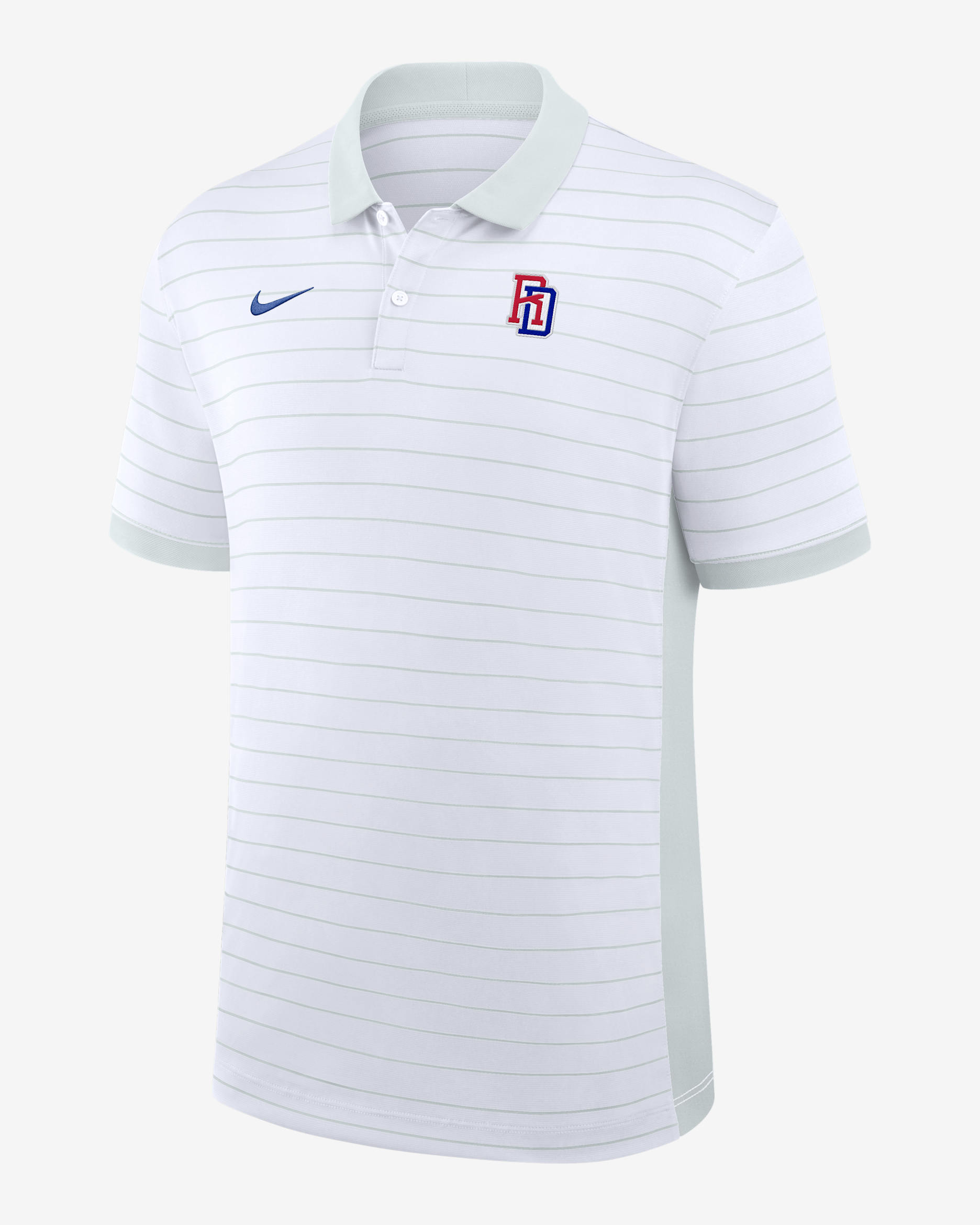 Dominican Republic National Baseball Team 2026 World Baseball Classic Striped Victory Men's Nike Dri-FIT Polo - White