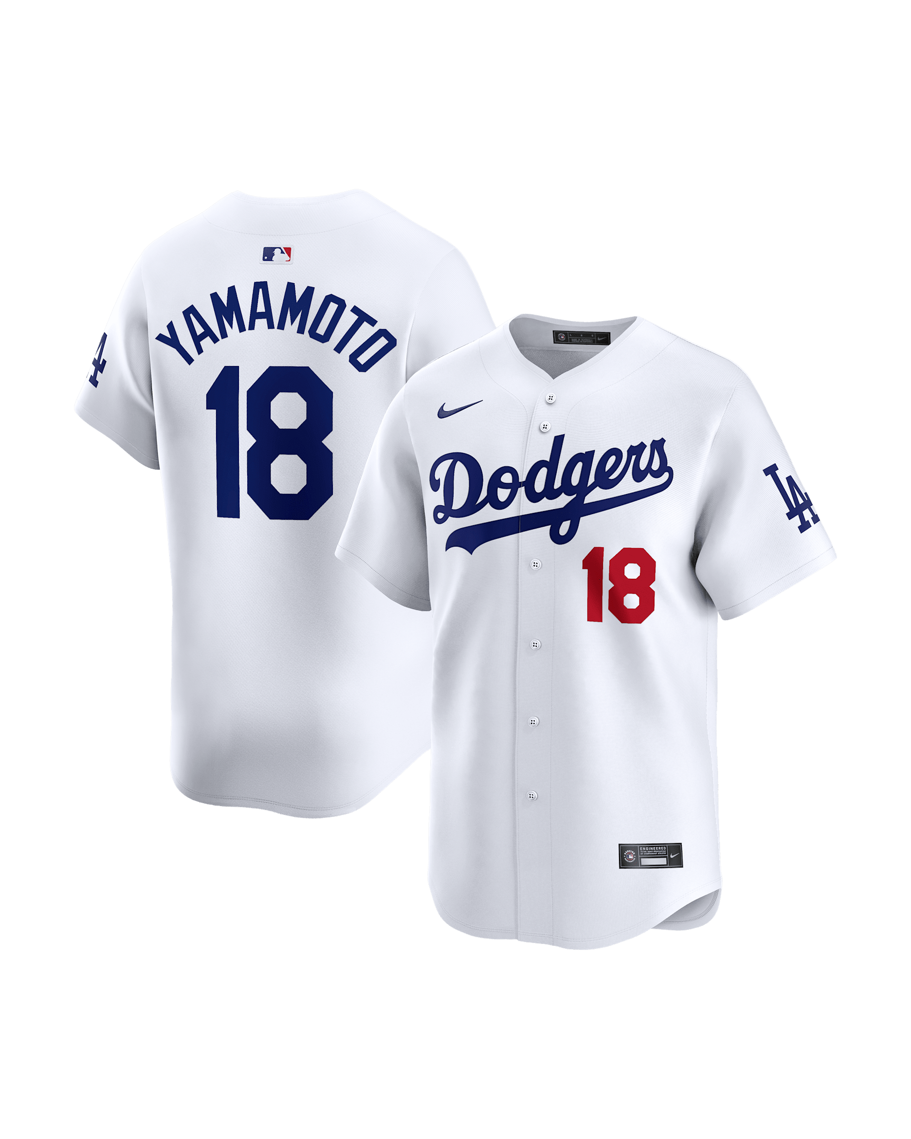 山本 由伸 ロサンゼルス ドジャース メンズ ナイキ MLB リミテッド ユニフォーム - ホワイト