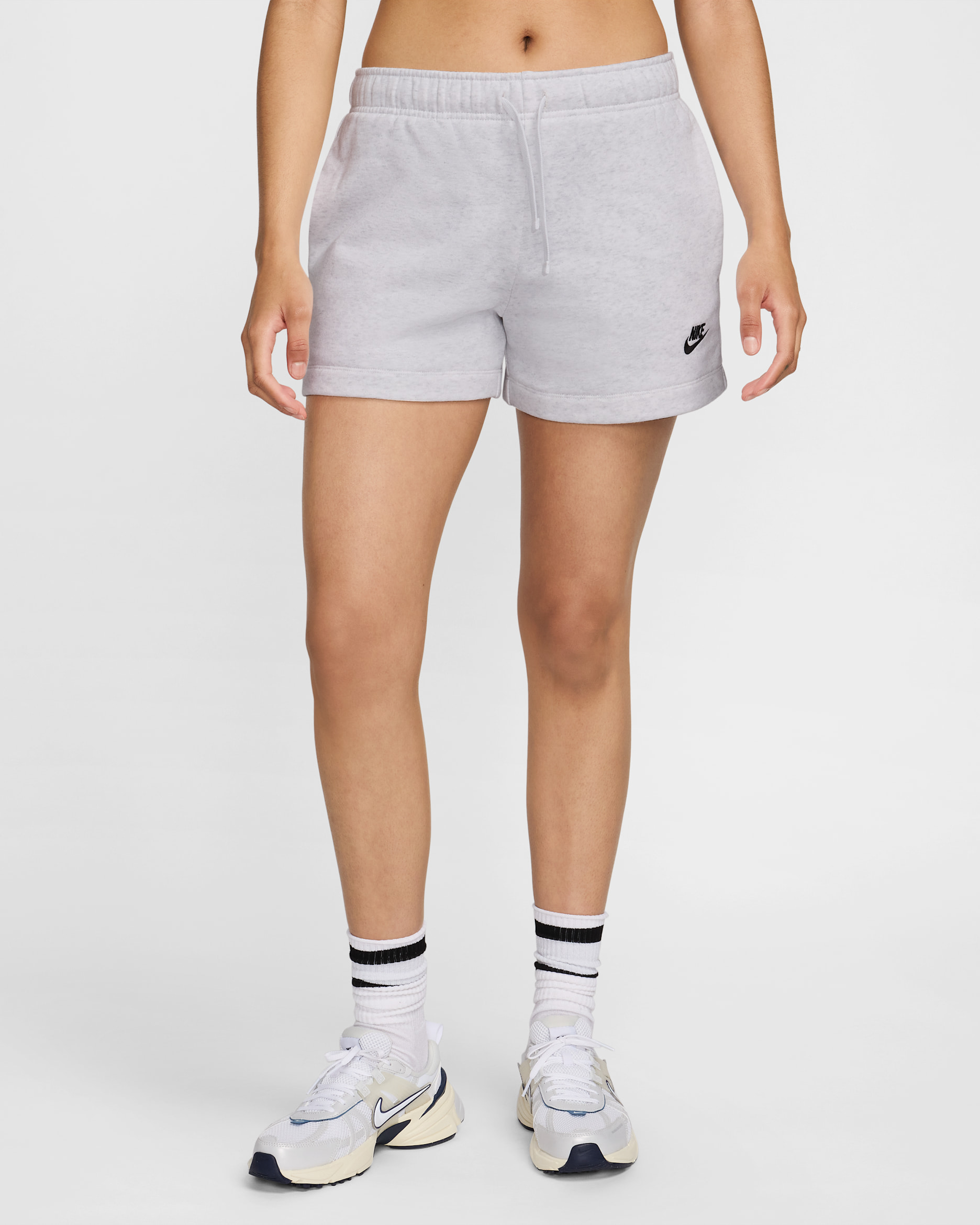 Nike Sportswear Club Fleece Women's Mid-Rise Shorts - Birch Heather/Black