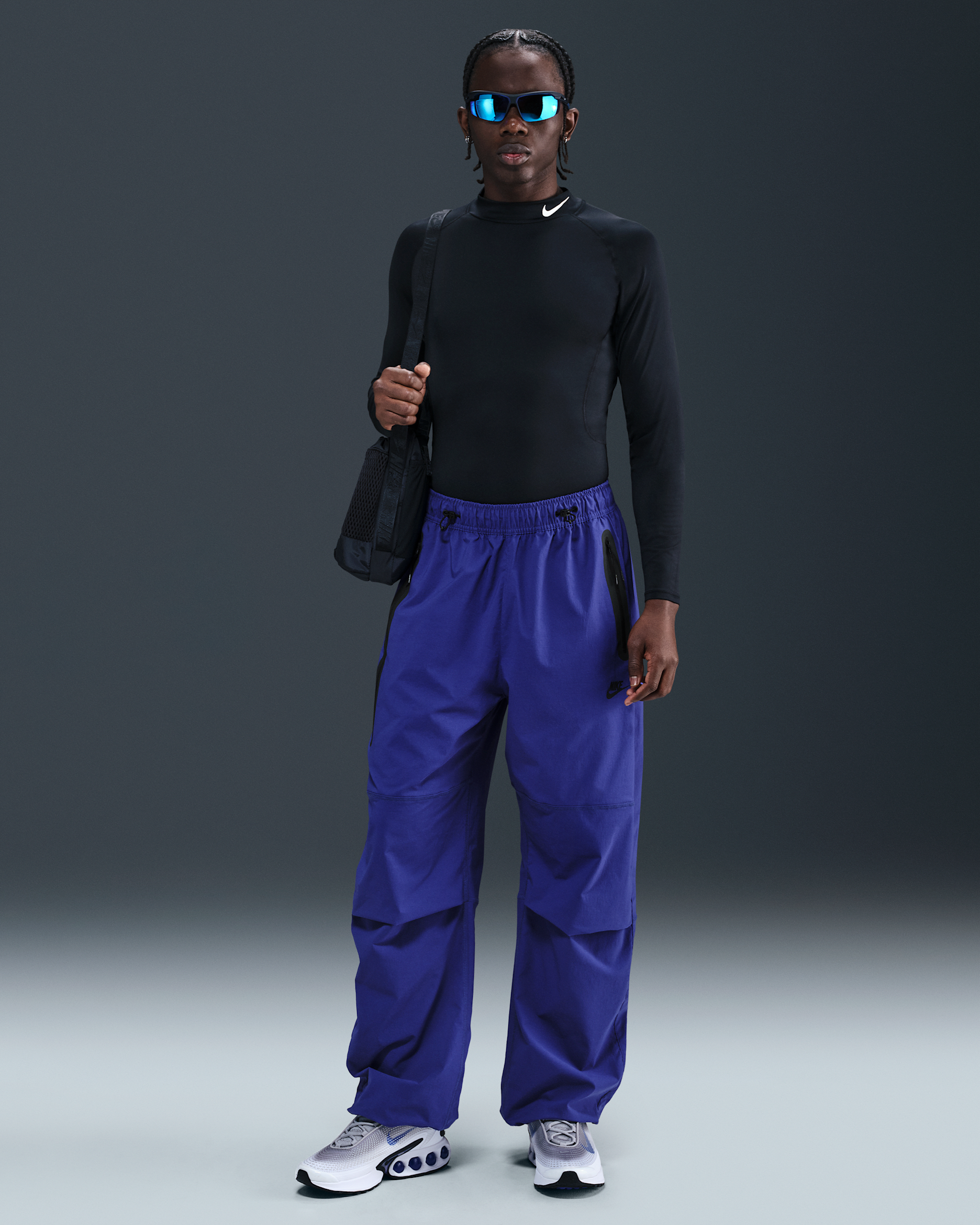 Nike Tech Men's Woven Oversized Pants - Deep Night/Deep Night/Black