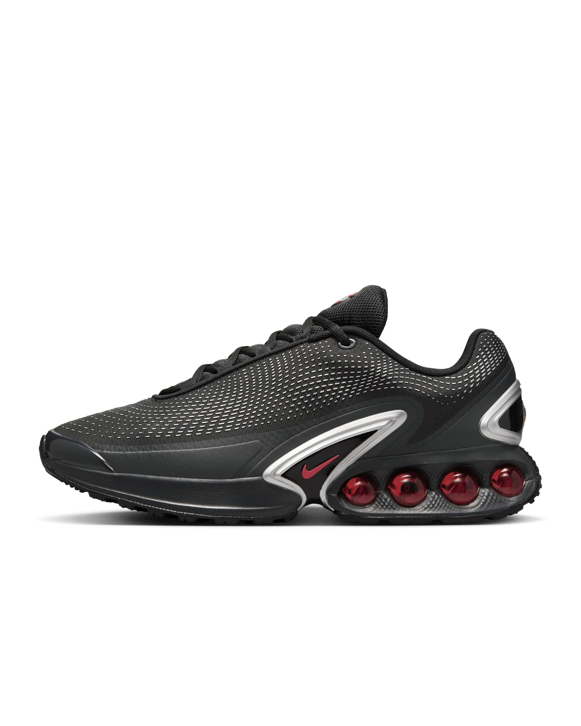 Nike Air Max Dn Shoes - Black/Black/Metallic Silver/University Red