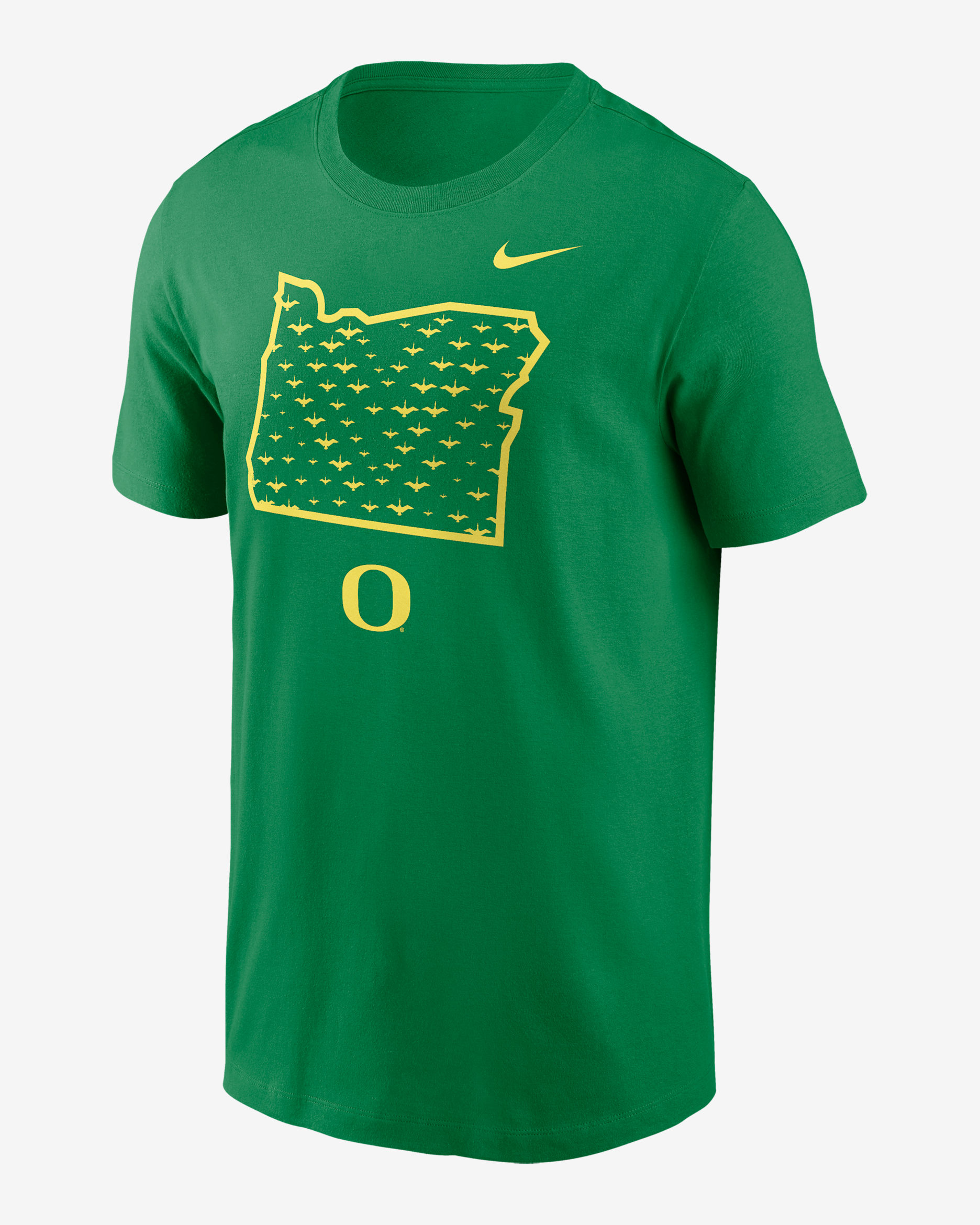 Playera universitaria Nike para hombre Oregon Ducks Campus State Shape - Verde