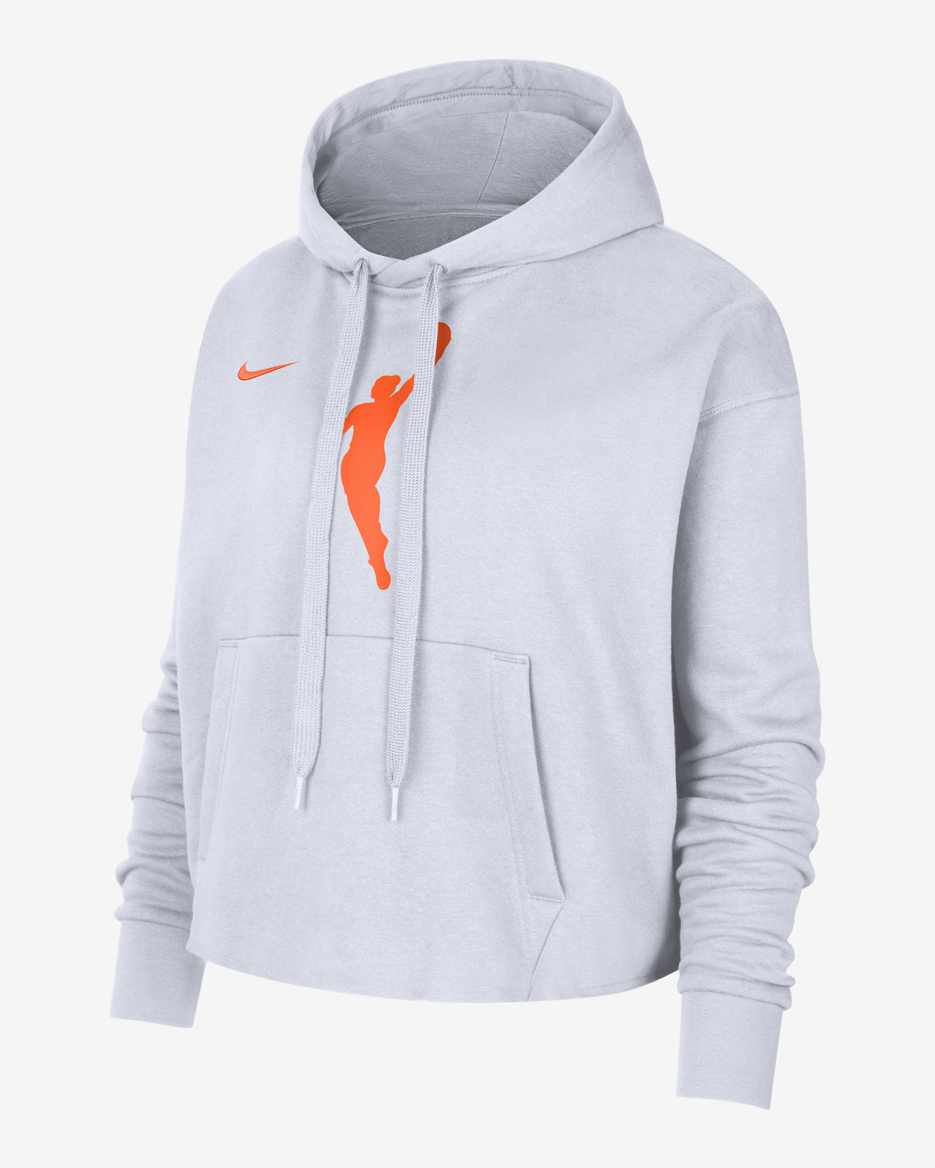 Team 13 Courtside Women's Nike WNBA Cropped Pullover Hoodie - White/Brilliant Orange/Brilliant Orange
