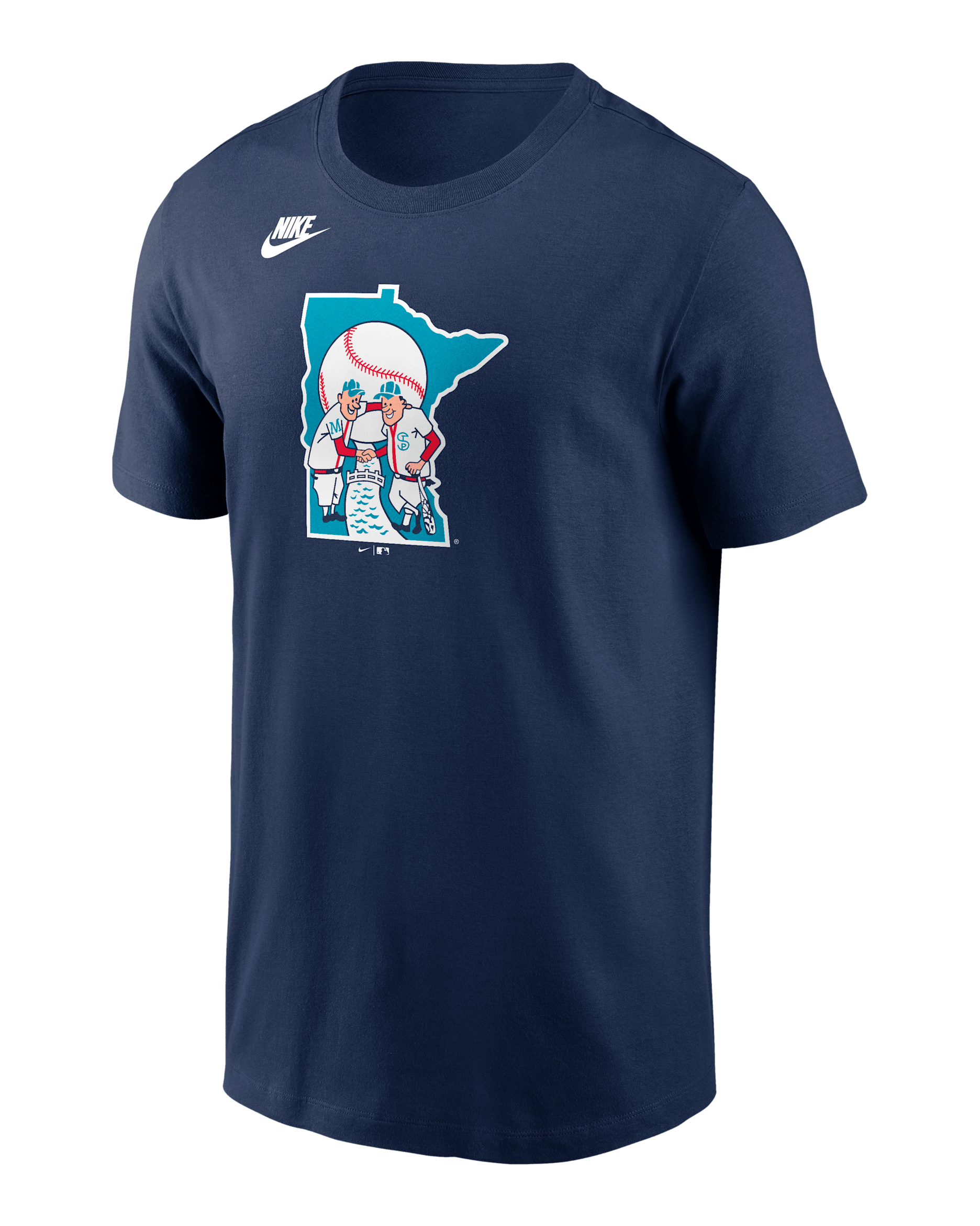 Playera Nike de la MLB para hombre Minnesota Twins Cooperstown Team Logo - Azul marino