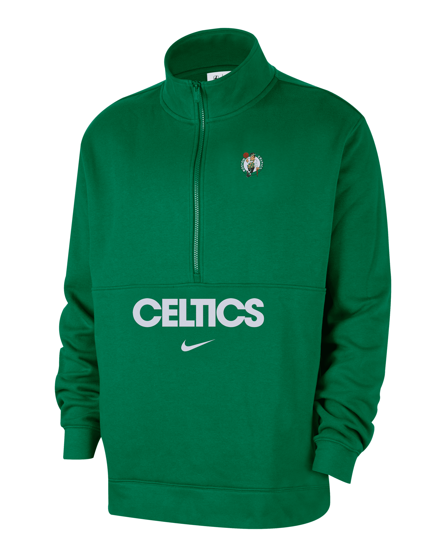 Boston Celtics Club Courtside Men's Nike NBA 1/2-Zip Top - Clover/White