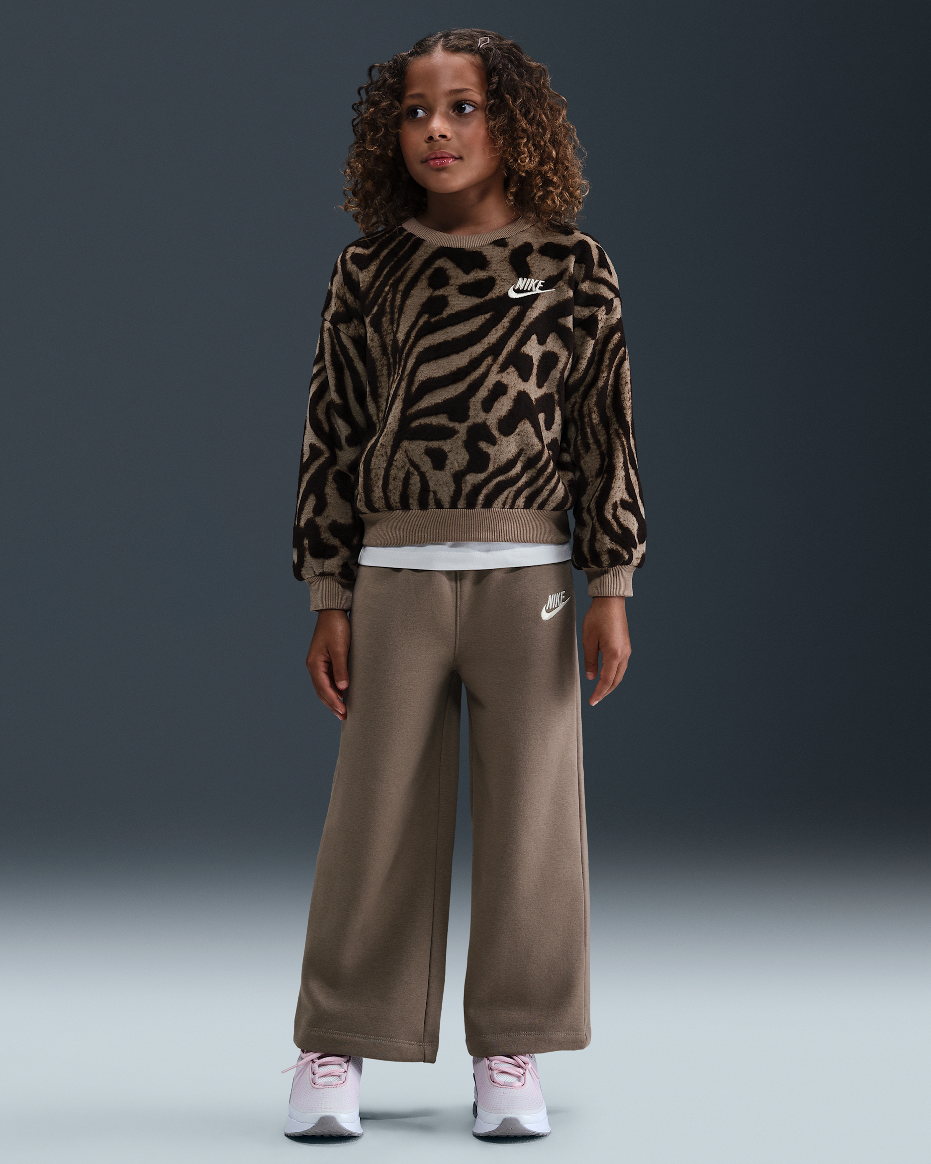 Nike Wild Warmth Little Kids' 2-Piece Ribbed Set - Mink Brown