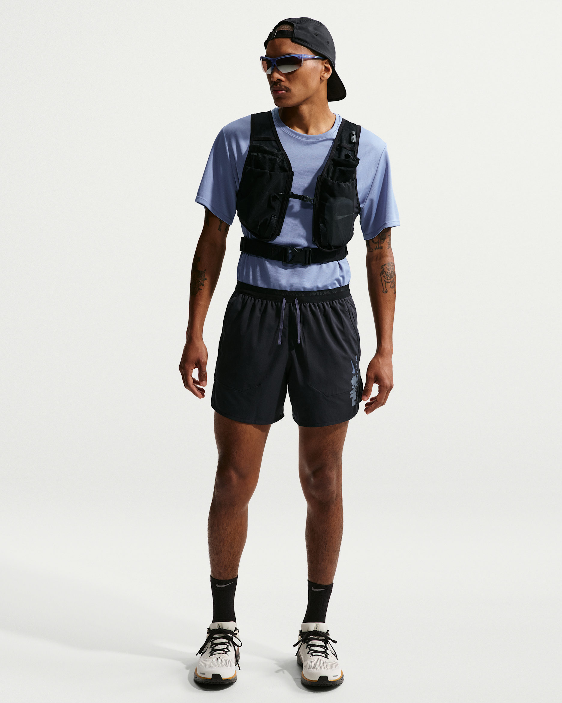 Nike Stride Men's Dri-FIT 5" Brief-Lined Running Shorts - Black/Thunder Blue