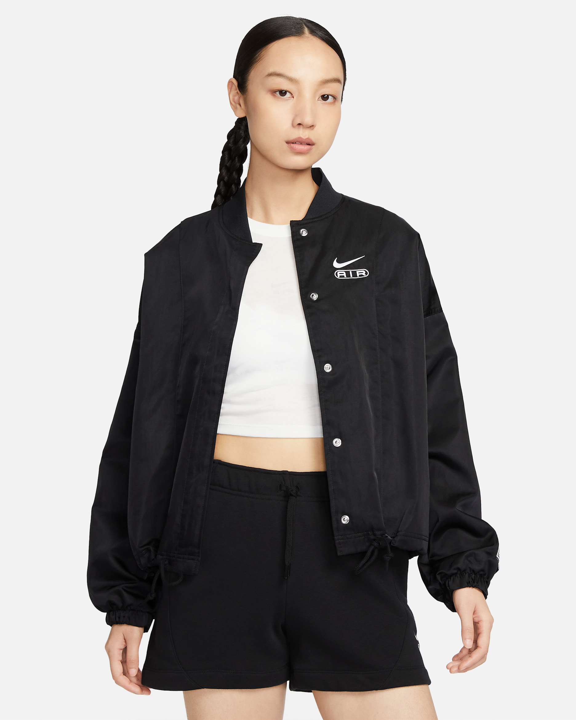 Nike Air Women's Oversized Woven Bomber Jacket - Black/White