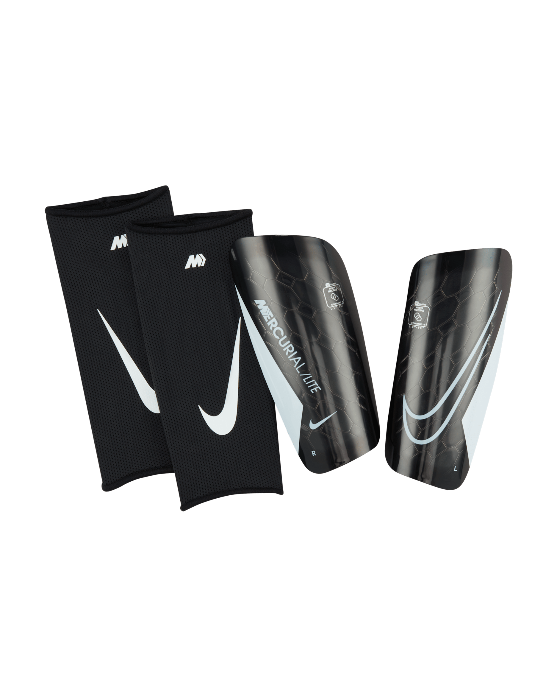 Nike Mercurial Lite Soccer Shin Guards - Black/Black/White