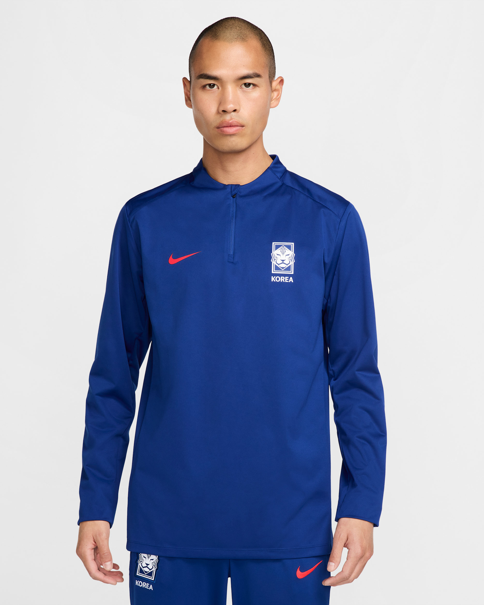 대한민국 스트라이크 남성 나이키 사커 드릴 탑 - 글로벌 블루/블랙/글로벌 레드