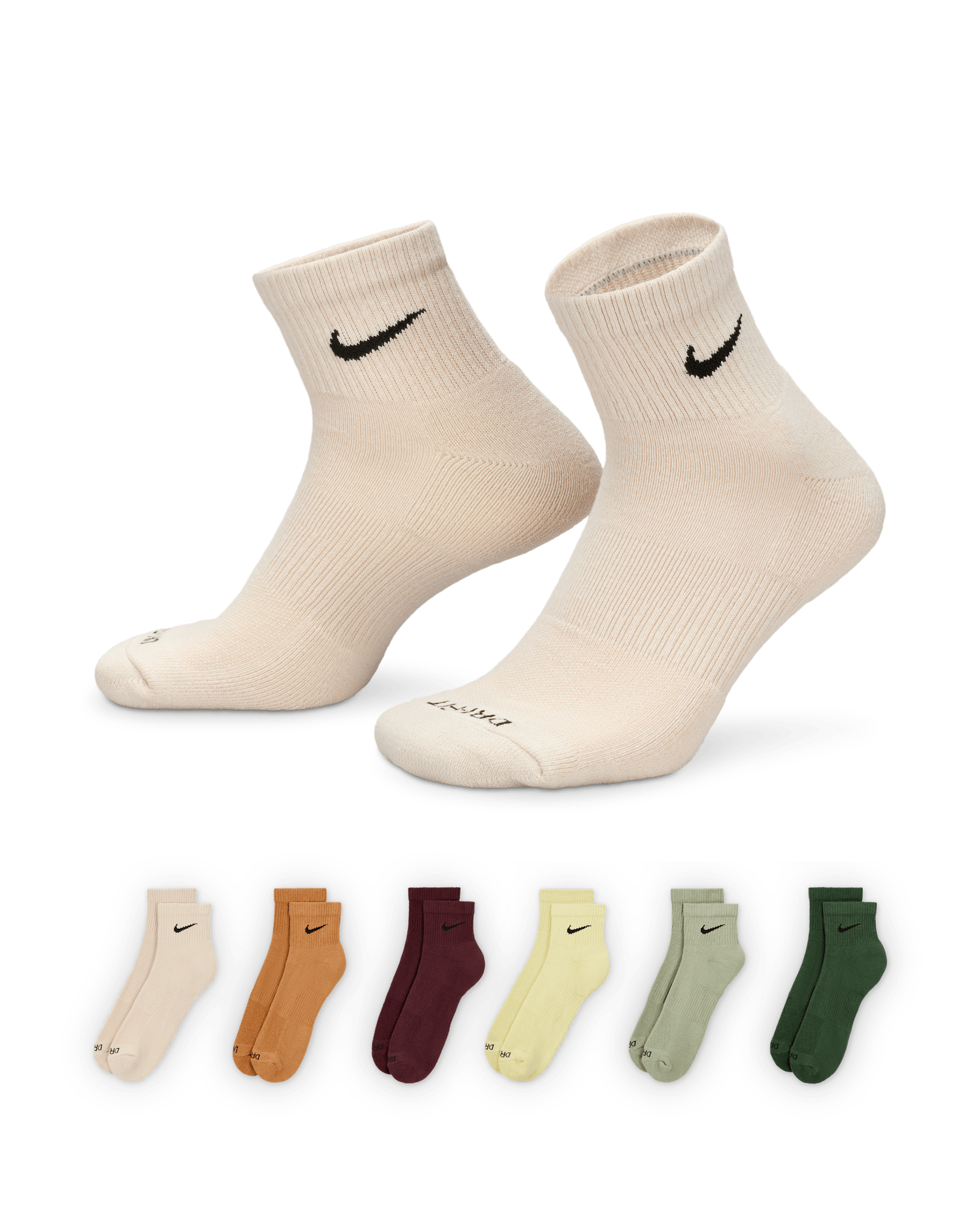 Nike Everyday Plus Cushioned Training Ankle Socks (6 Pairs) - Multi-Color