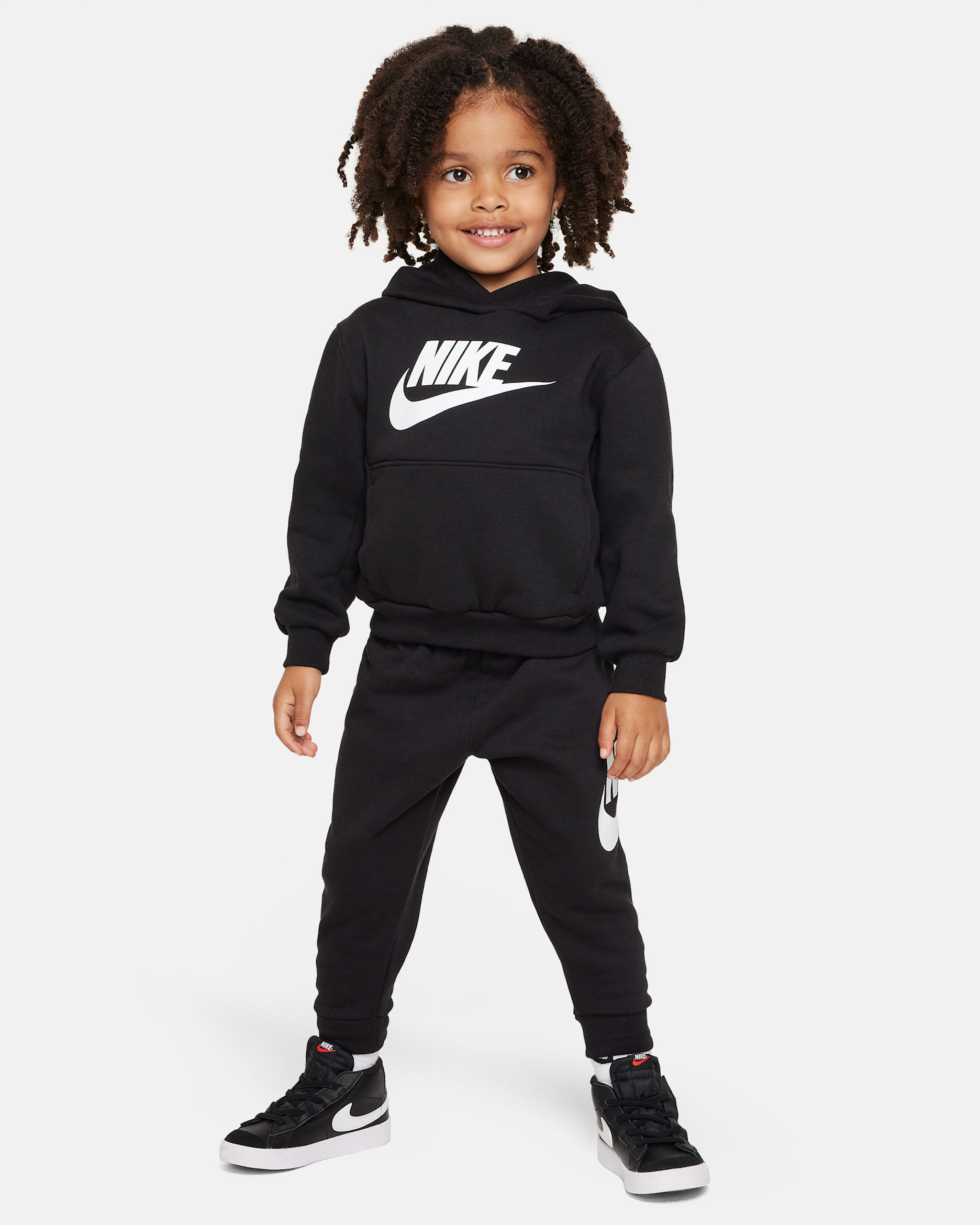 Conjunto de sudadera con gorro infantil Nike Sportswear Club Fleece - Negro