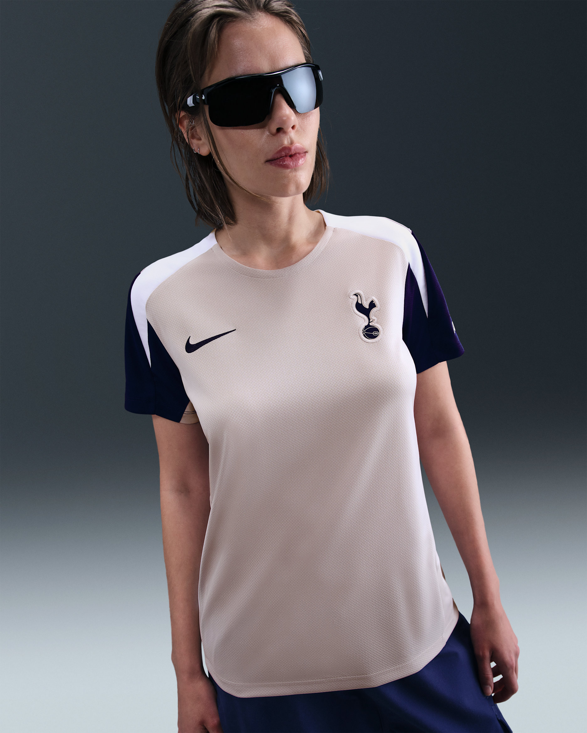 Tottenham Hotspur Strike Women's Nike Dri-FIT Football Short-Sleeve Top - Light Iron Ore/Binary Blue/White/Binary Blue