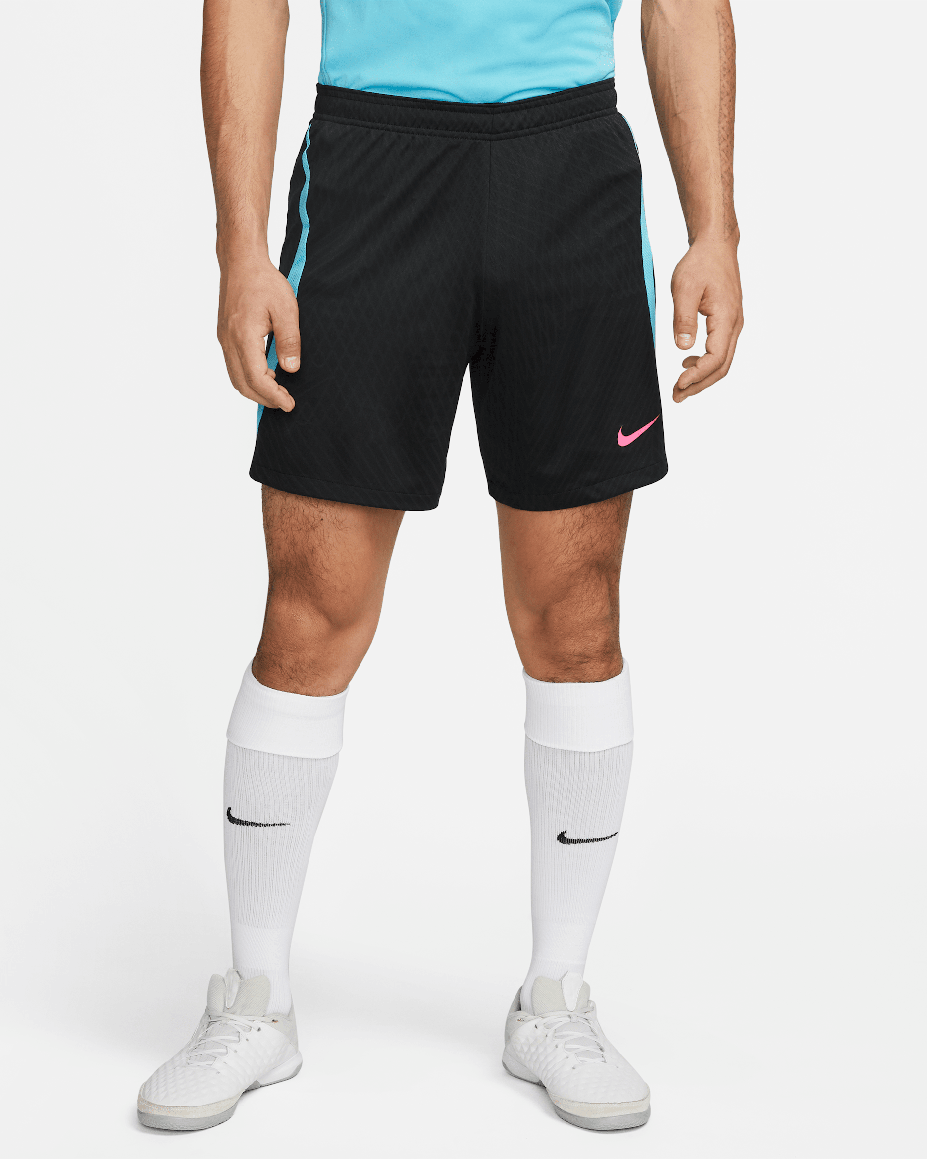 Nike Dri-FIT Strike Men's Football Shorts - Black/Baltic Blue/Hyper Pink