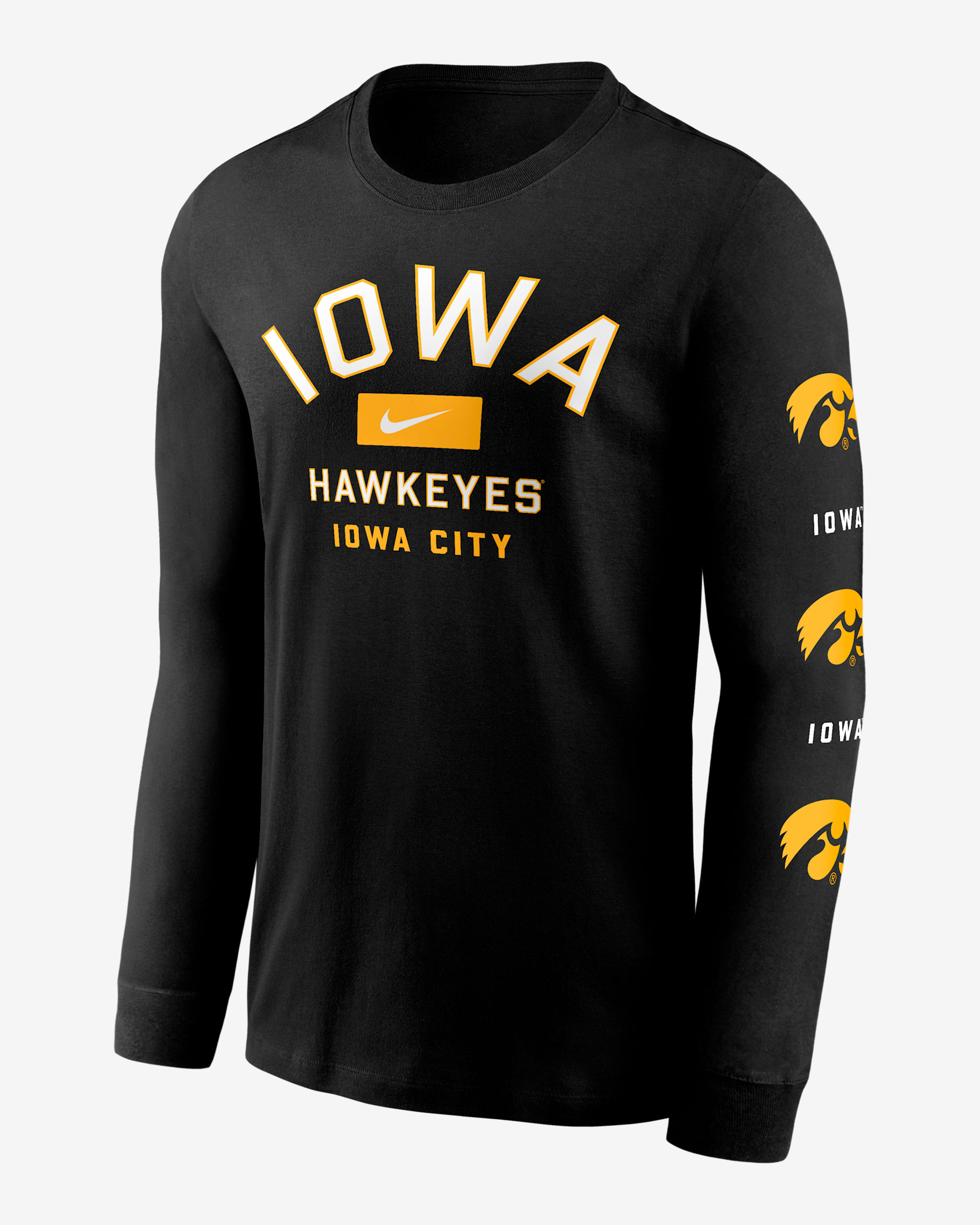 Iowa Campus Classic Location Men's Nike College Long-Sleeve T-Shirt - Black