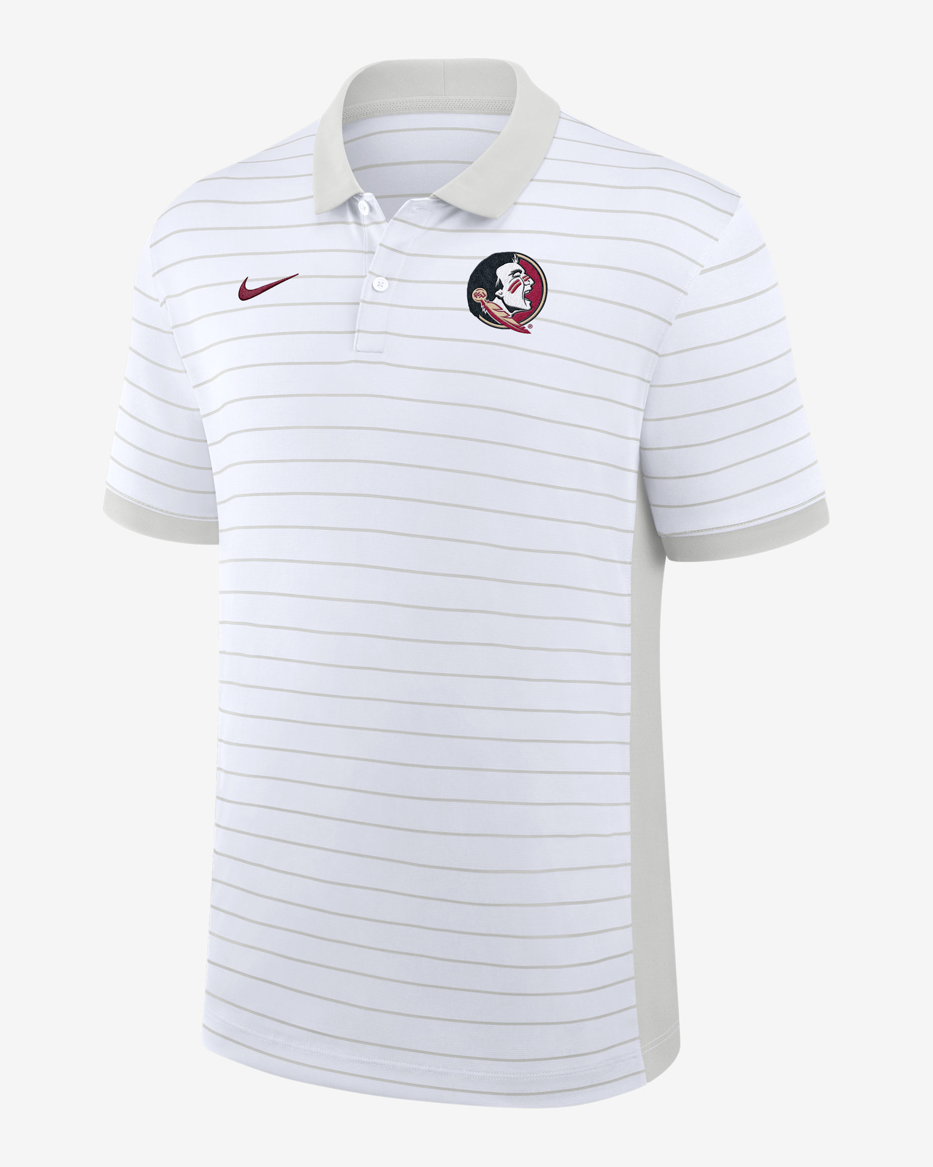 Florida State Sideline Victory Stripe Men's Nike Dri-FIT College Polo - White