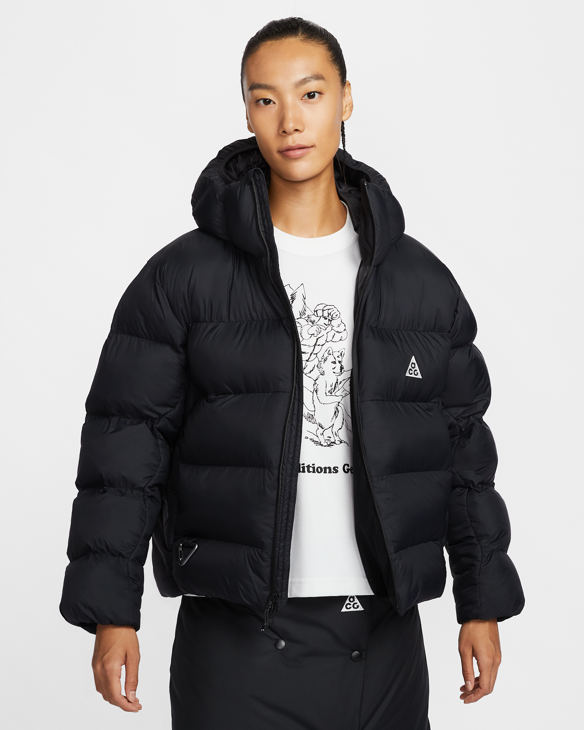 나이키 ACG '루나 레이크' PrimaLoft® 여성 써마 핏 ADV 루즈 후드 재킷 - 블랙/블랙/블랙/서밋 화이트