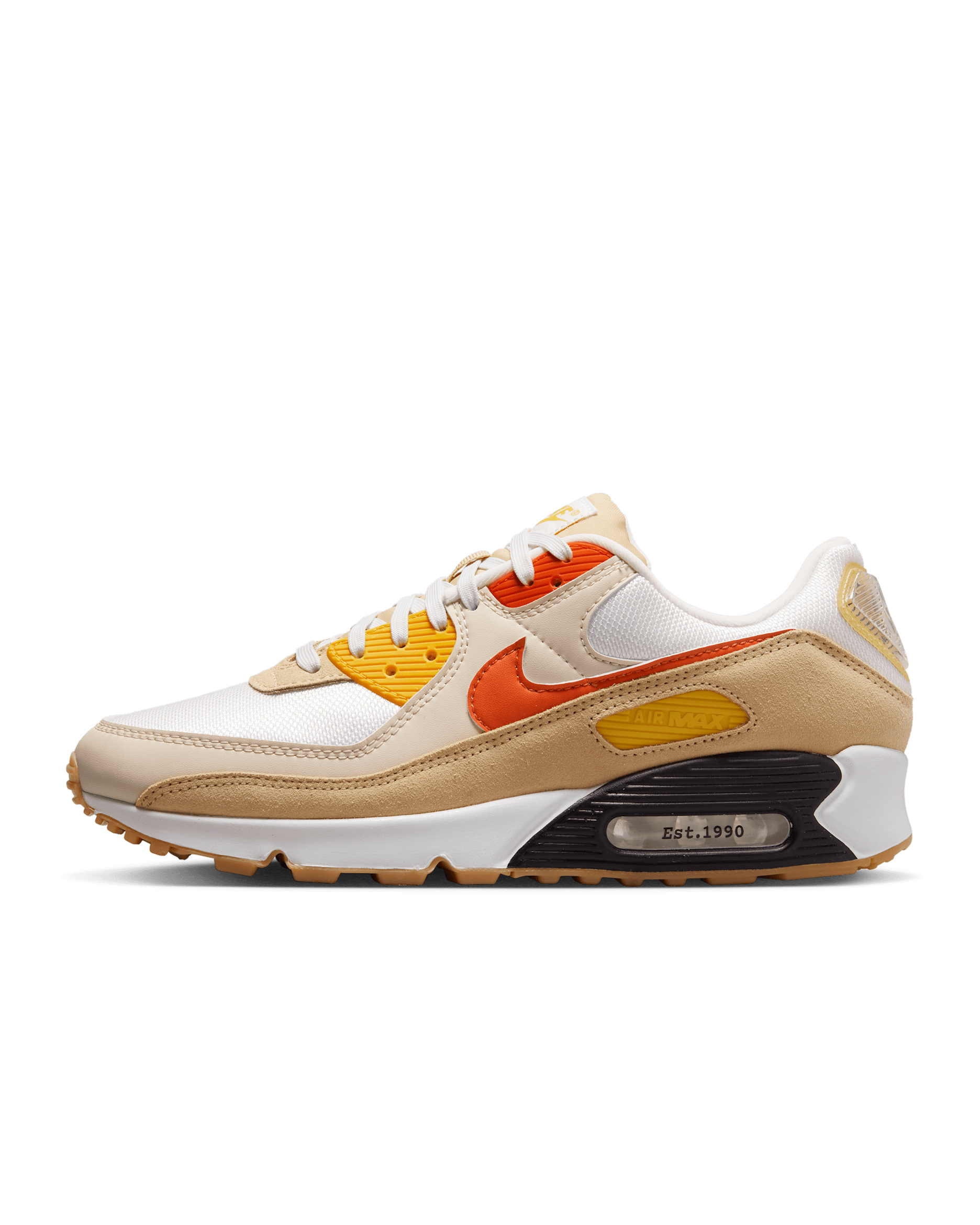 รองเท้าผู้ชาย Nike Air Max 90 SE - Summit White/Sesame/Lemon Wash/Safety Orange
