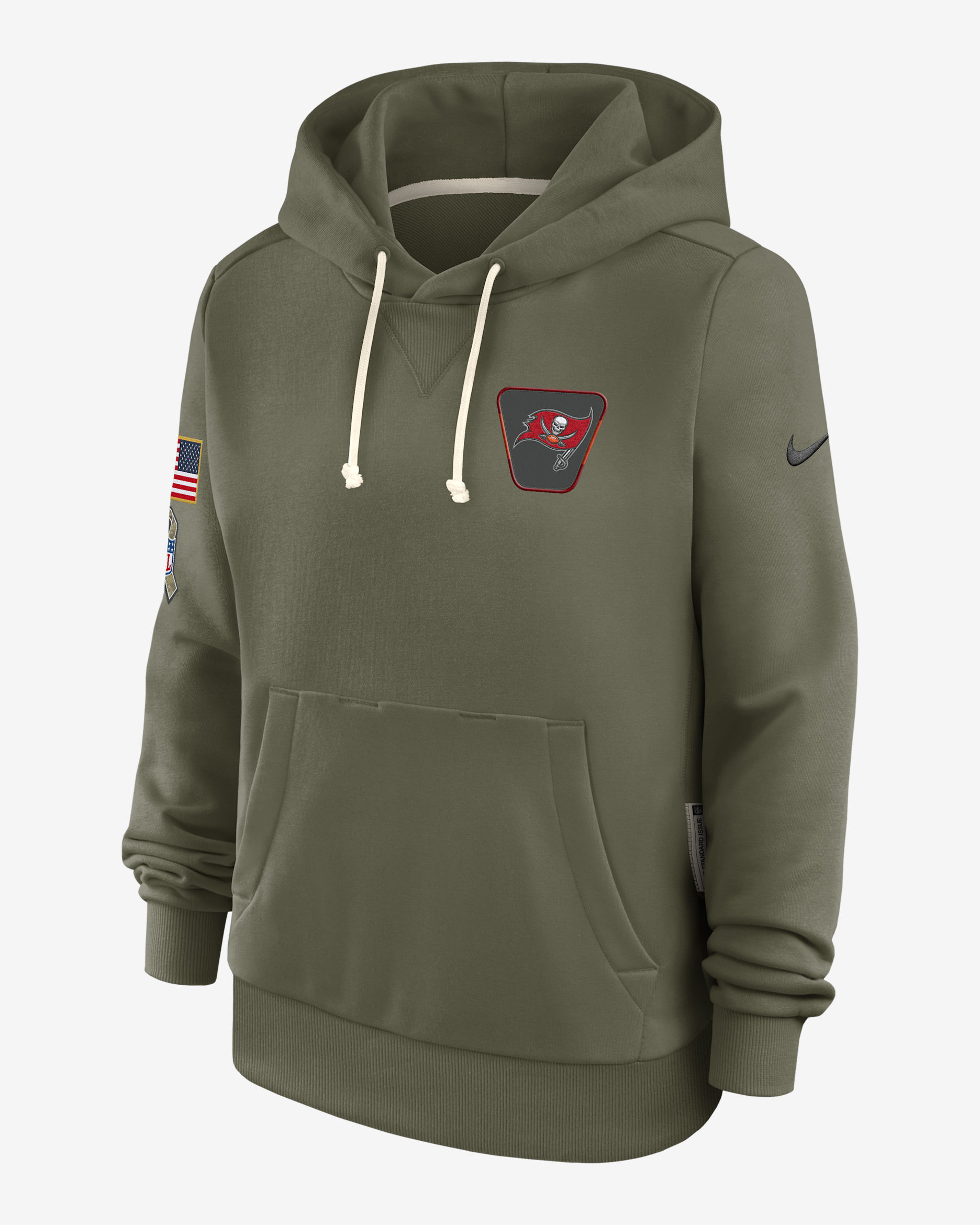 Tampa Bay Buccaneers Salute to Service Sideline Women's Nike Dri-FIT NFL Pullover Hoodie - Olive
