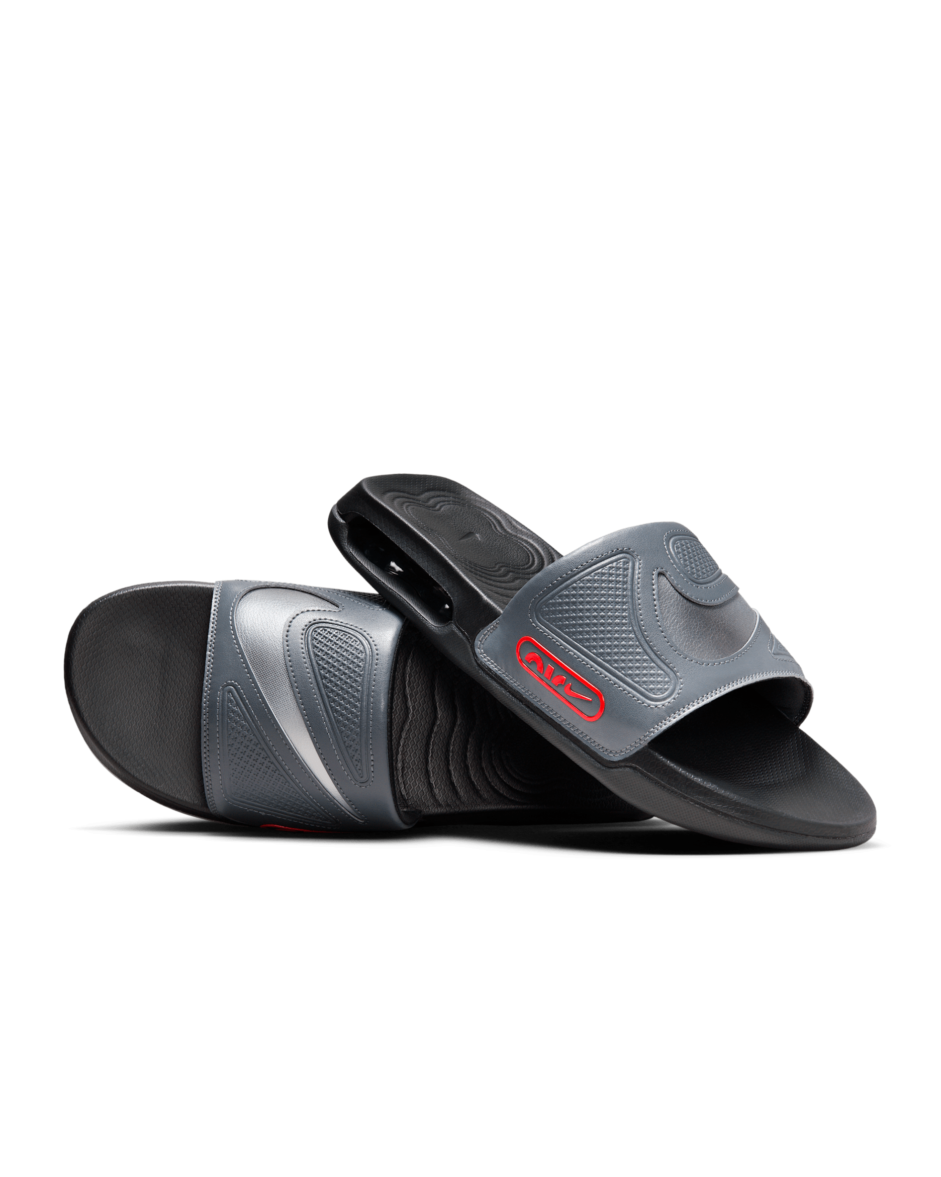 Nike Air Max Cirro Men's Slides - Dark Smoke Grey/Picante Red/Black/Metallic Dark Grey
