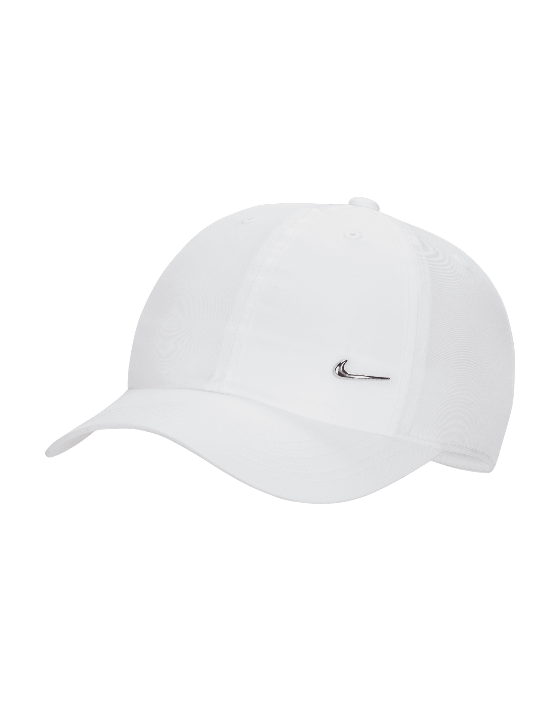 Cappello destrutturato con Swoosh in metallo Nike Dri-FIT Club – Bambini - Bianco/Argento metallizzato