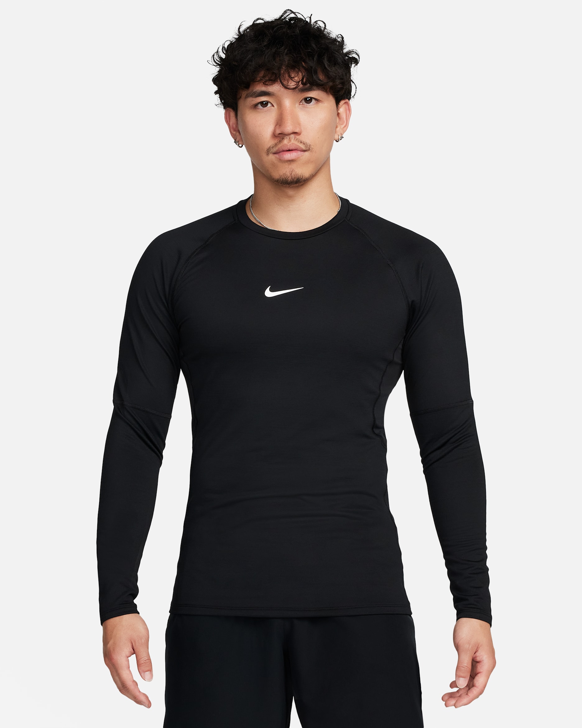 Nike Pro Warm Men's Long-Sleeve Top - Black/White