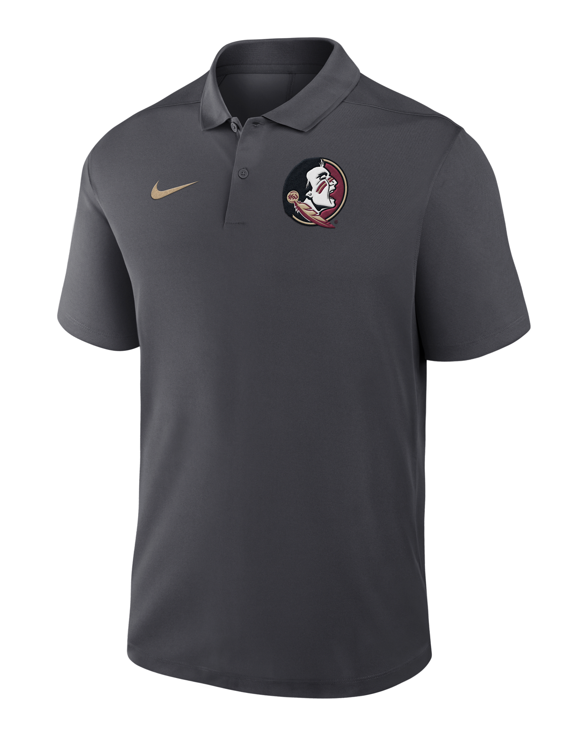 Florida State Primetime Victory Primary Logo Men's Nike Dri-FIT College Polo - Anthracite